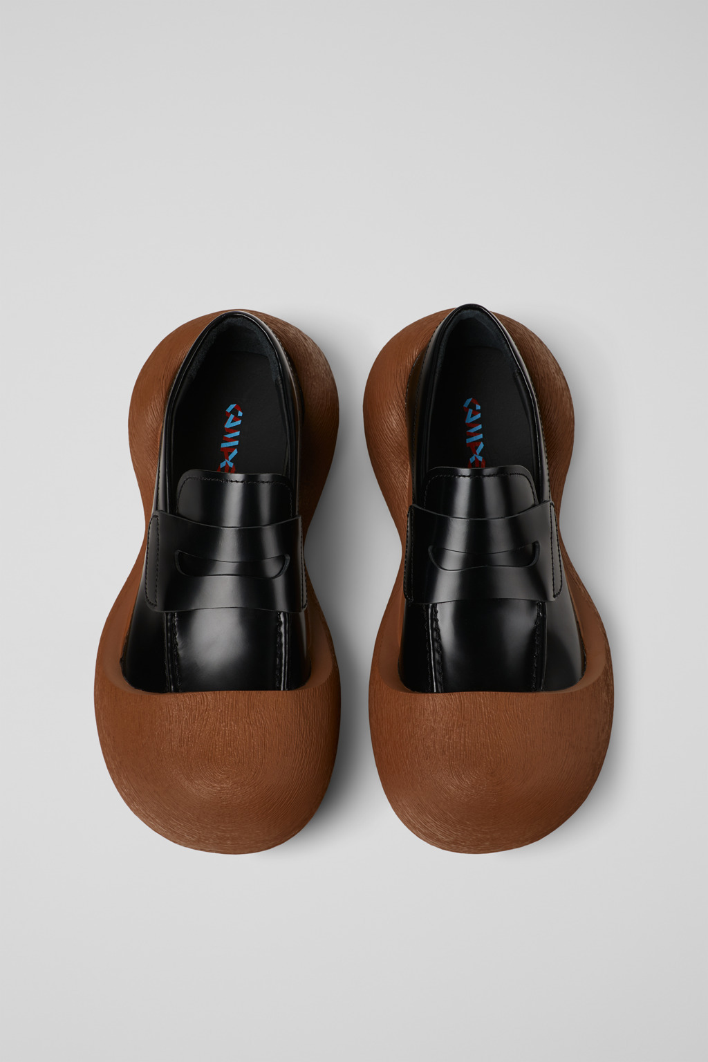 Black-brown leather loafers - 4