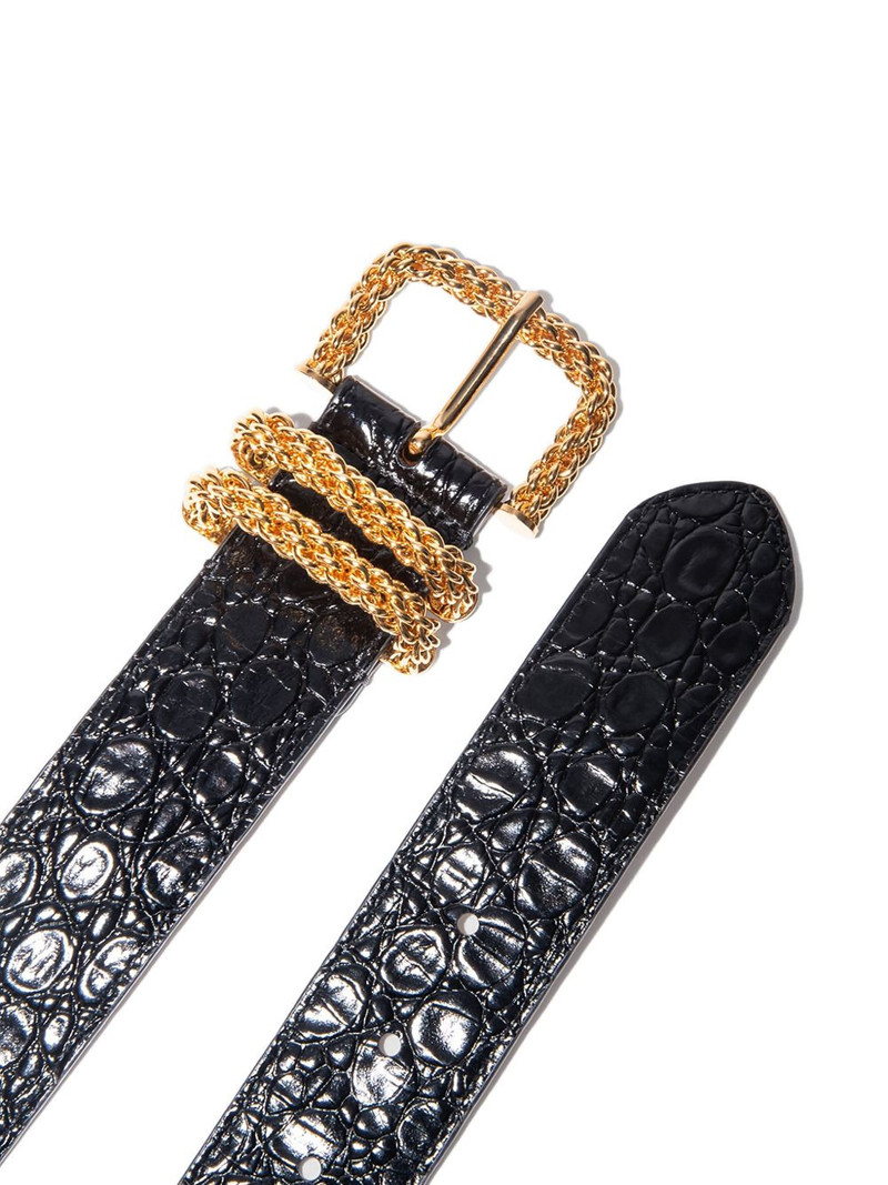 croco-embossed leather belt 3