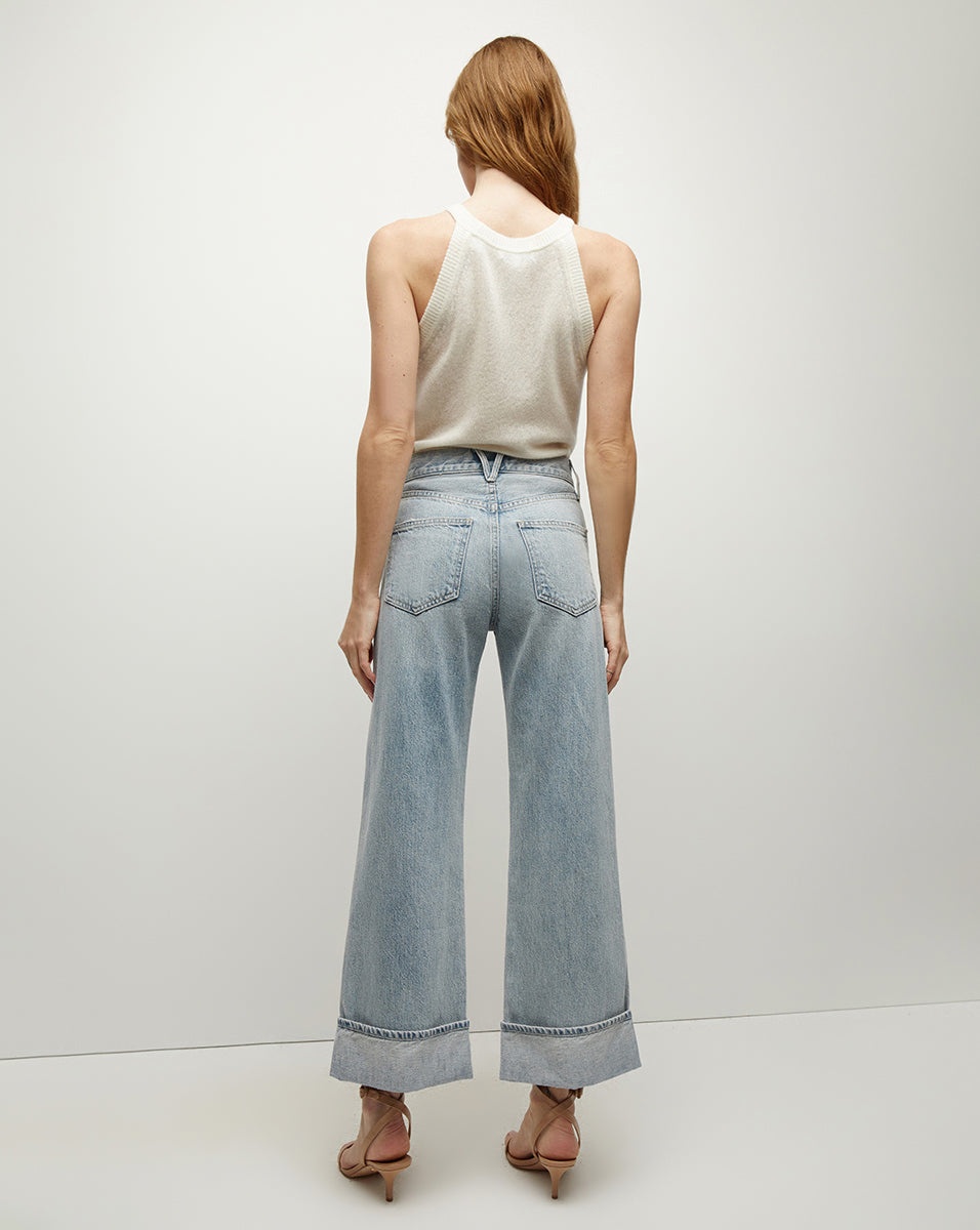 TAYLOR CUFFED CROPPED WIDE-LEG JEAN - 5