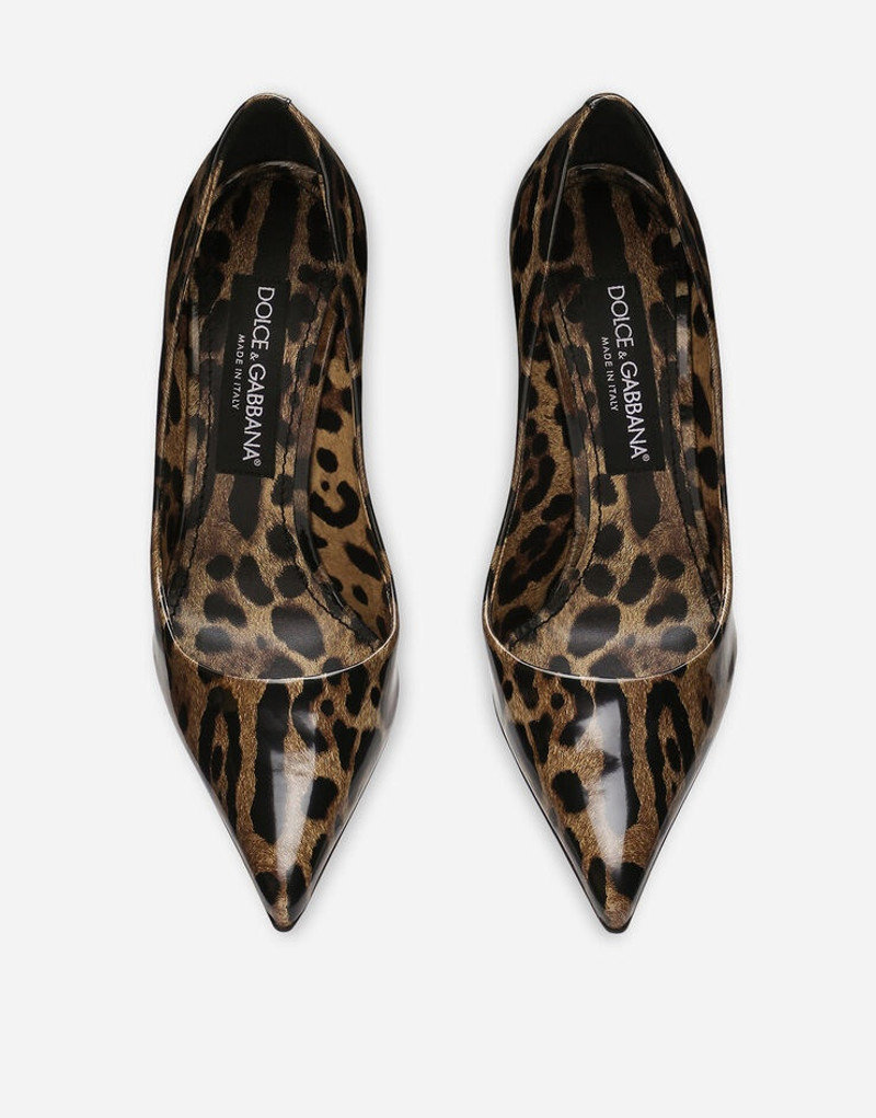 Printed polished calfskin pumps 4