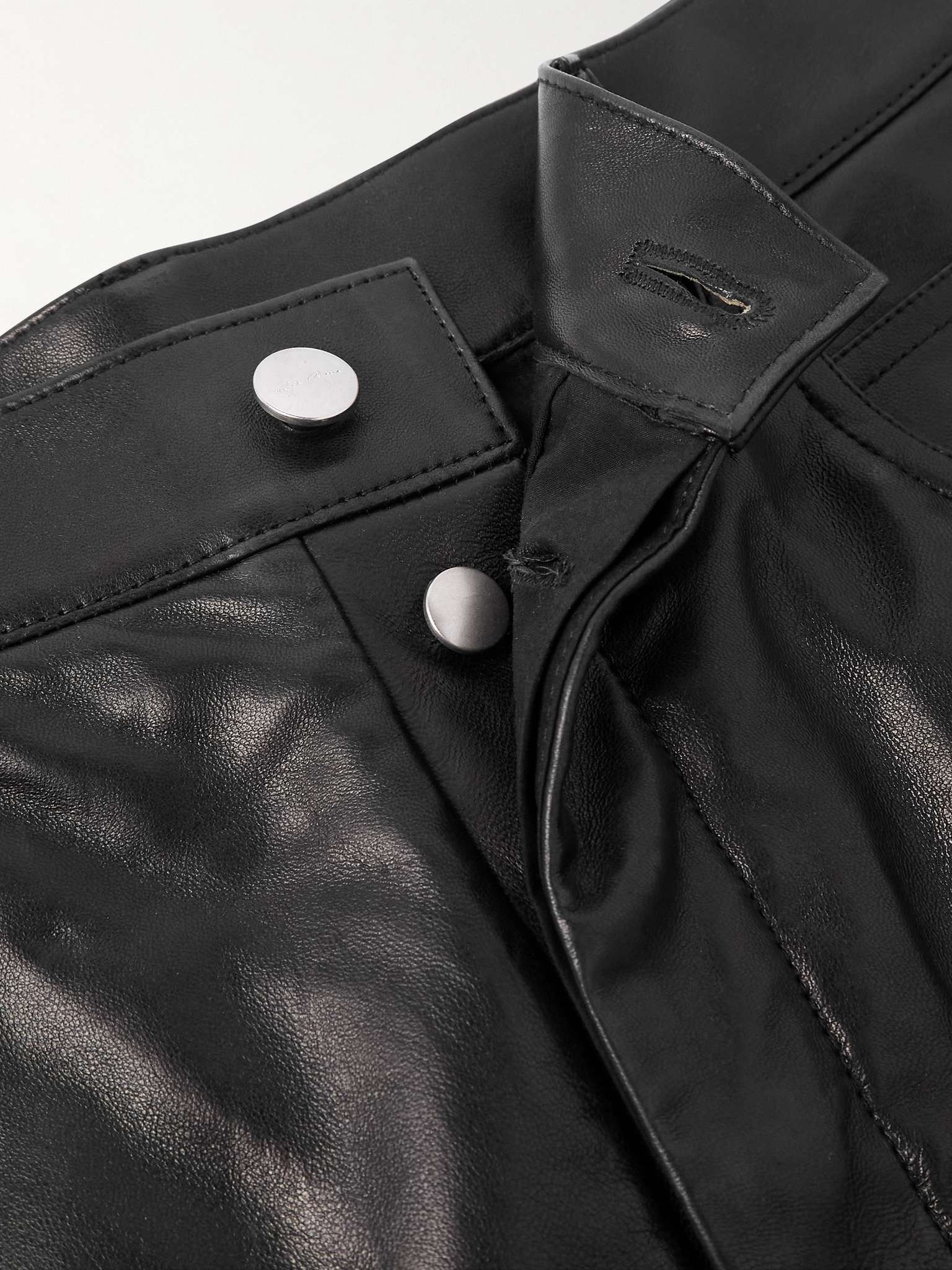 Bolan Banana Flared Zip-Detailed Waxed-Leather Trousers - 5