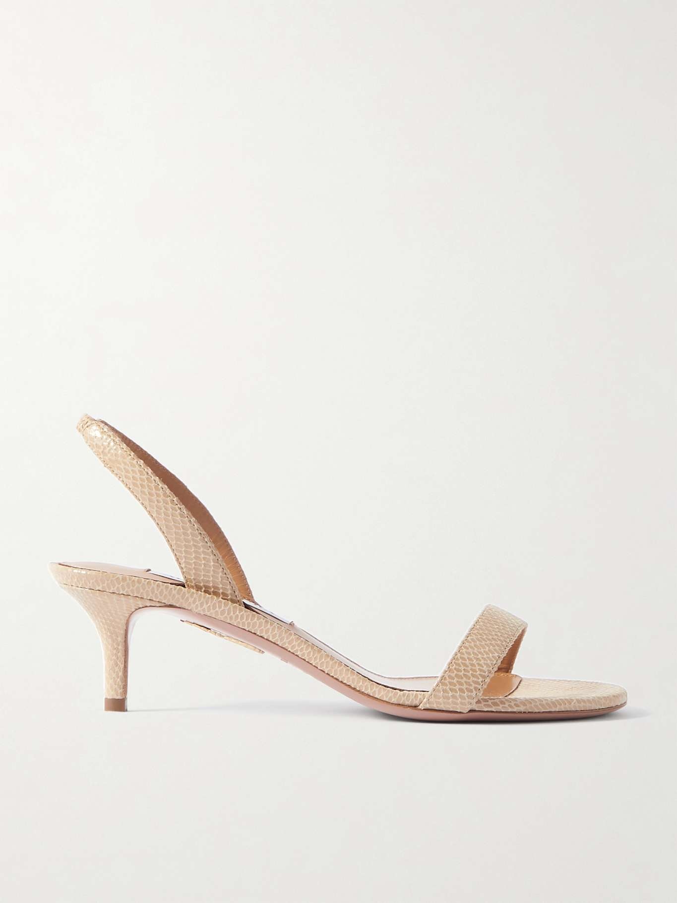 So Nude 50 snake-effect leather slingback sandals - 1