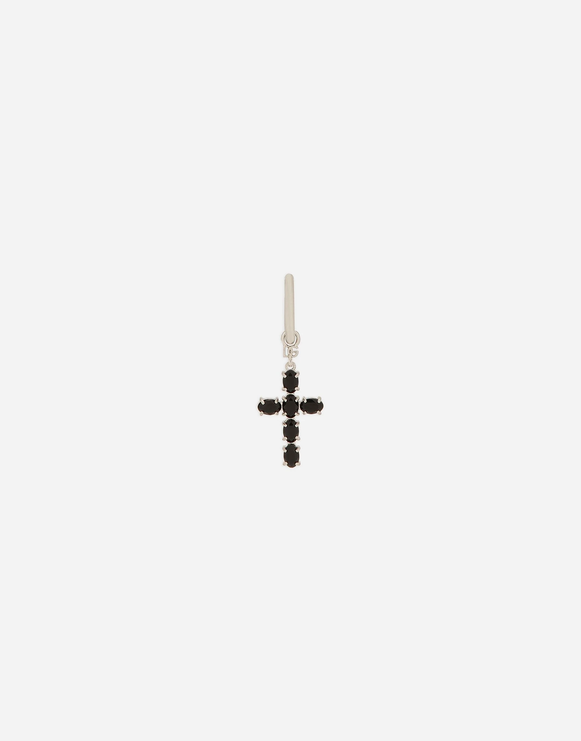 single cross earring with “DNA” rhinestones - 1