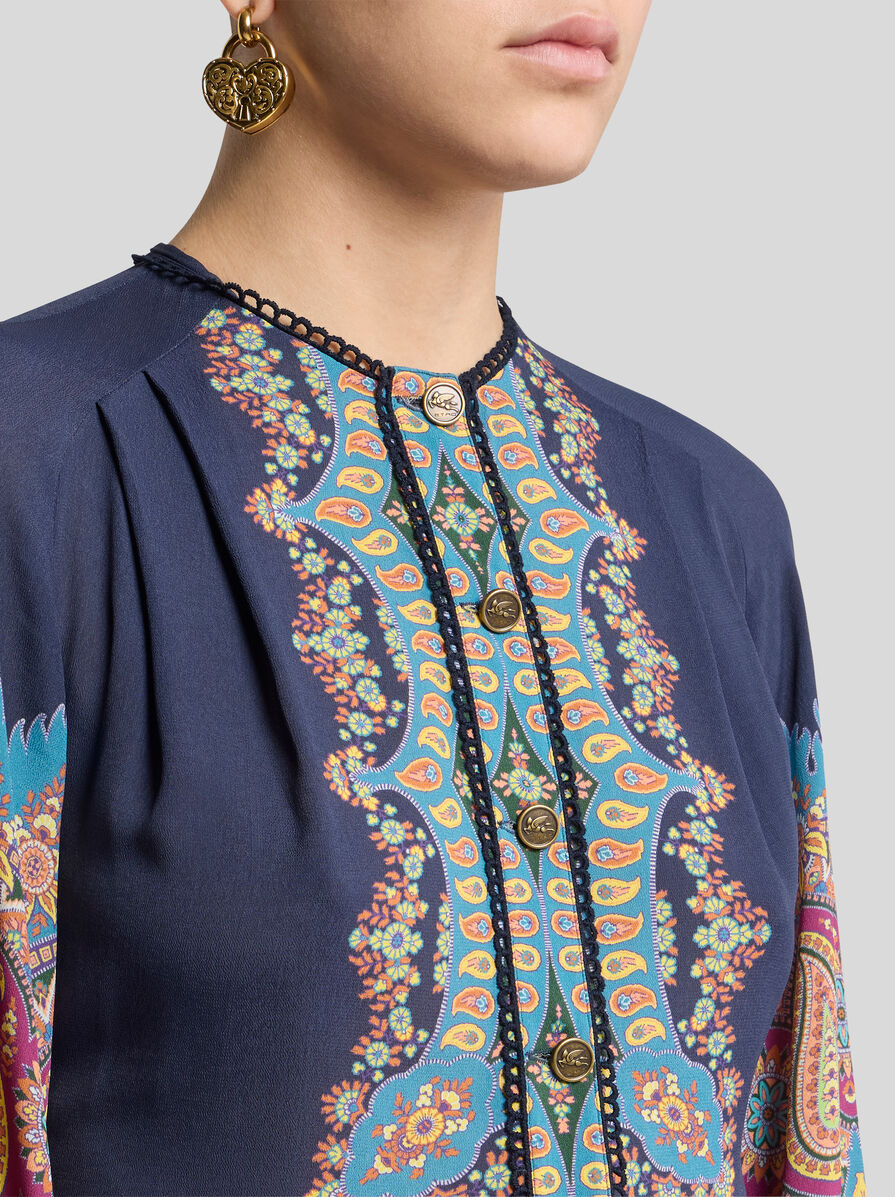 DRESS WITH PLACED PAISLEY PRINT - 2