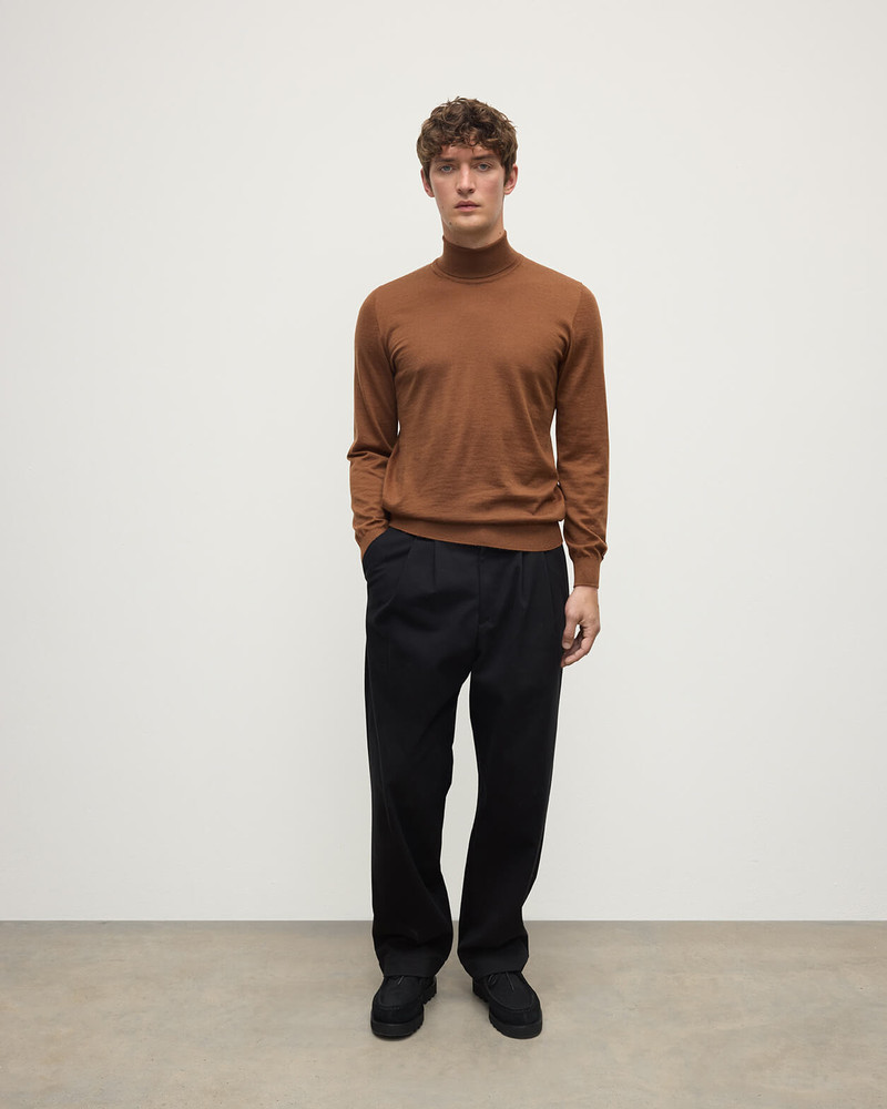 Johnstons of Elgin Superfine Cashmere Camel Roll Neck Jumper outlook