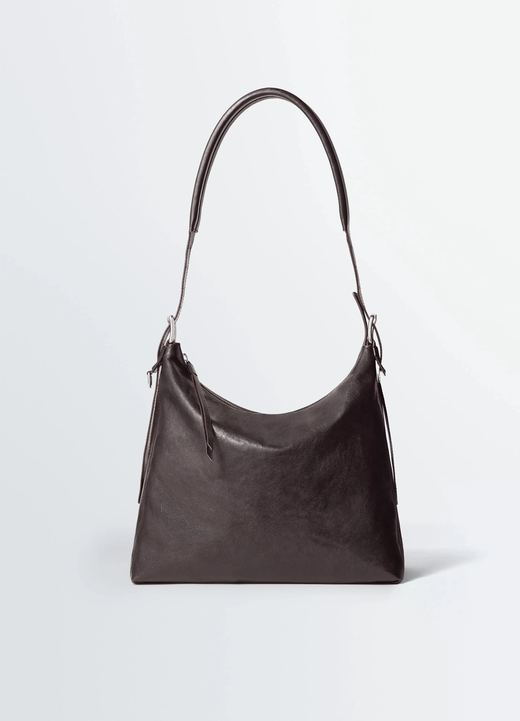 SMALL BELTED HOBO BAG IN LEATHER - 1
