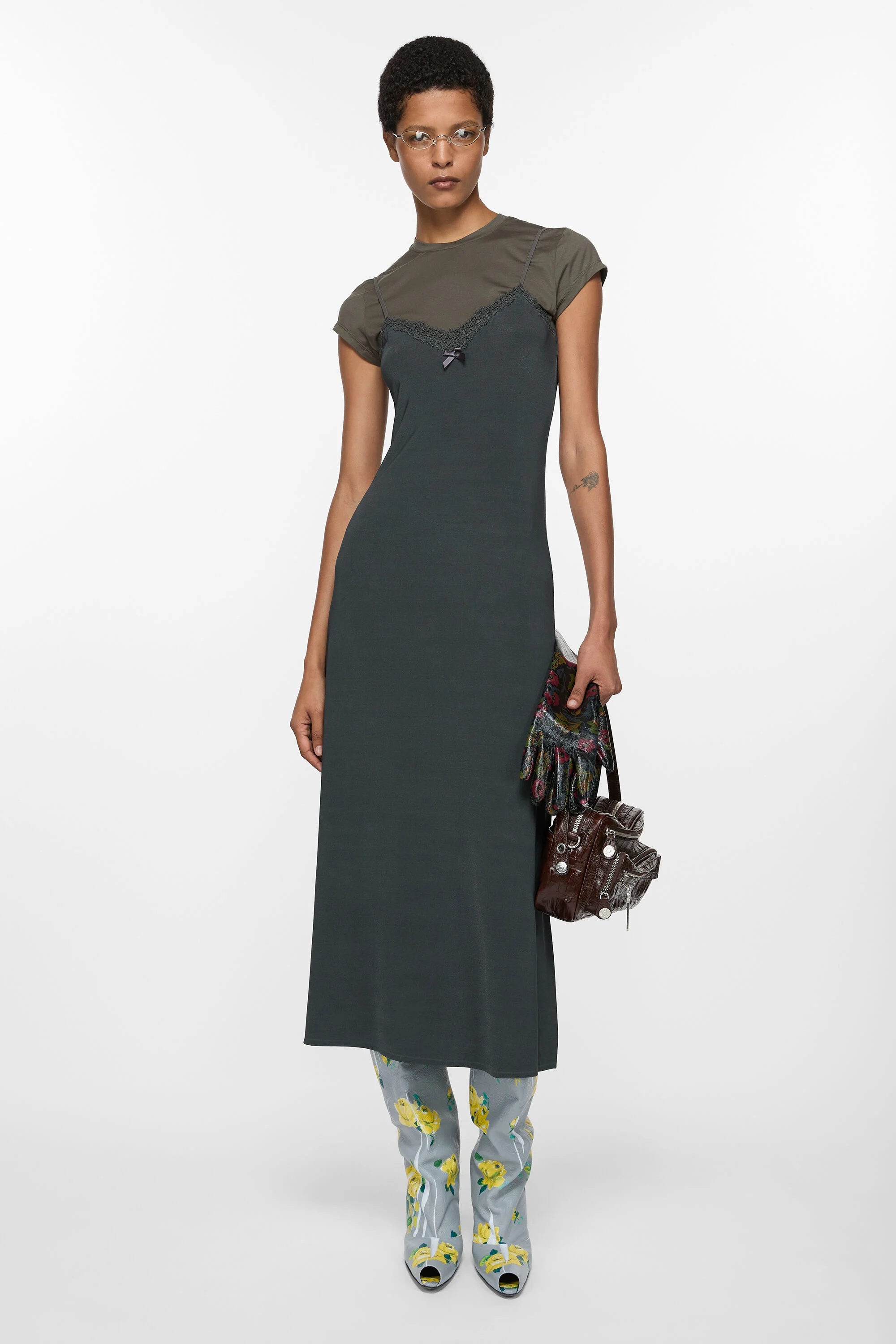 Layered jersey dress - Grey/anthracite - 4