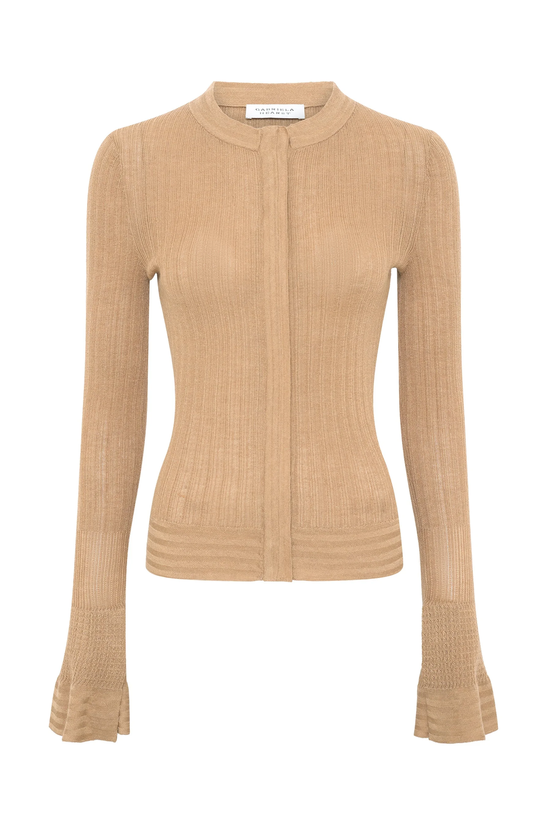 Albina Knit Shirt in Camel Cashmere Silk - 1