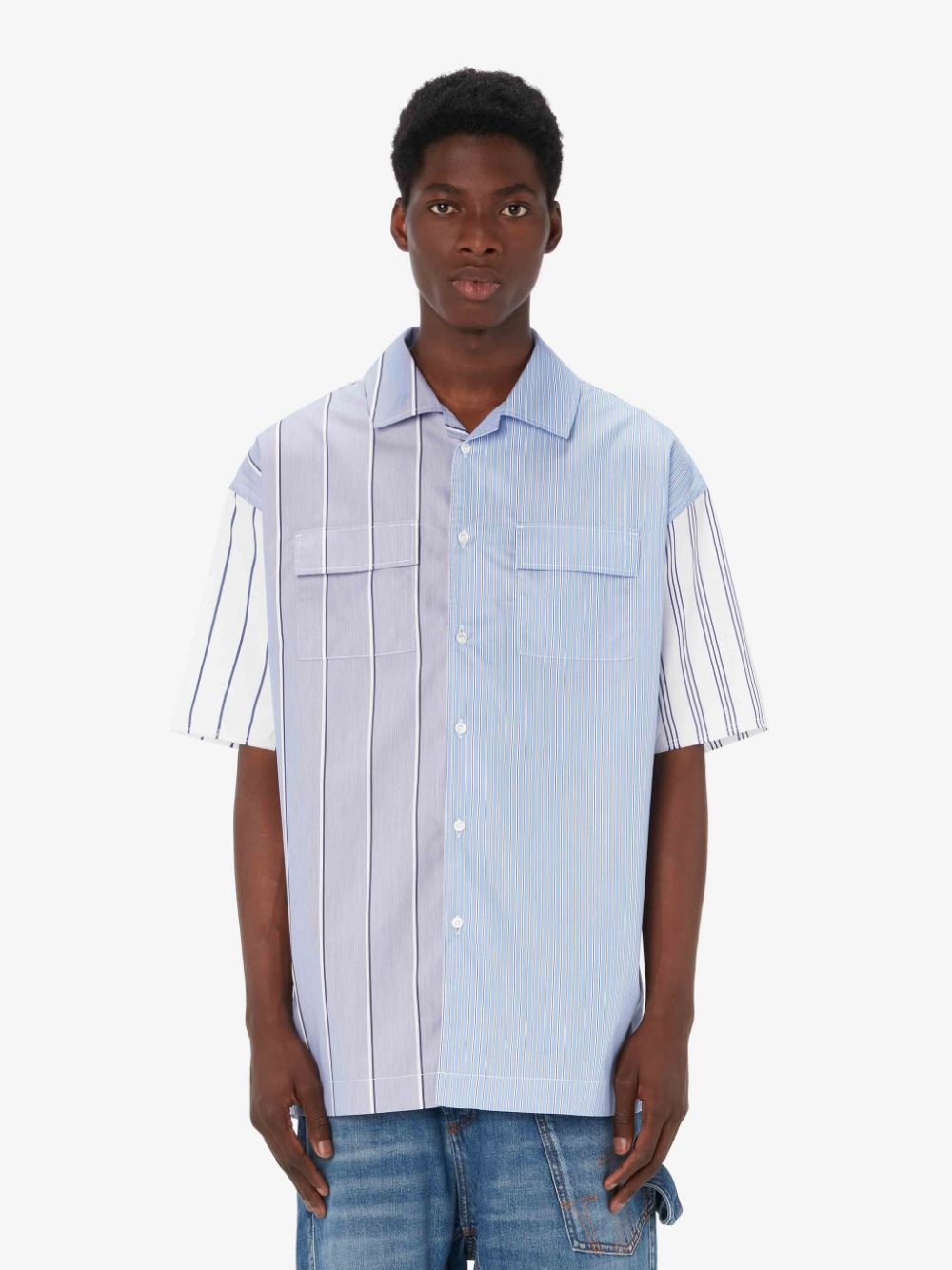 RELAXED FIT SHORT SLEEVE STRIPED SHIRT - 2