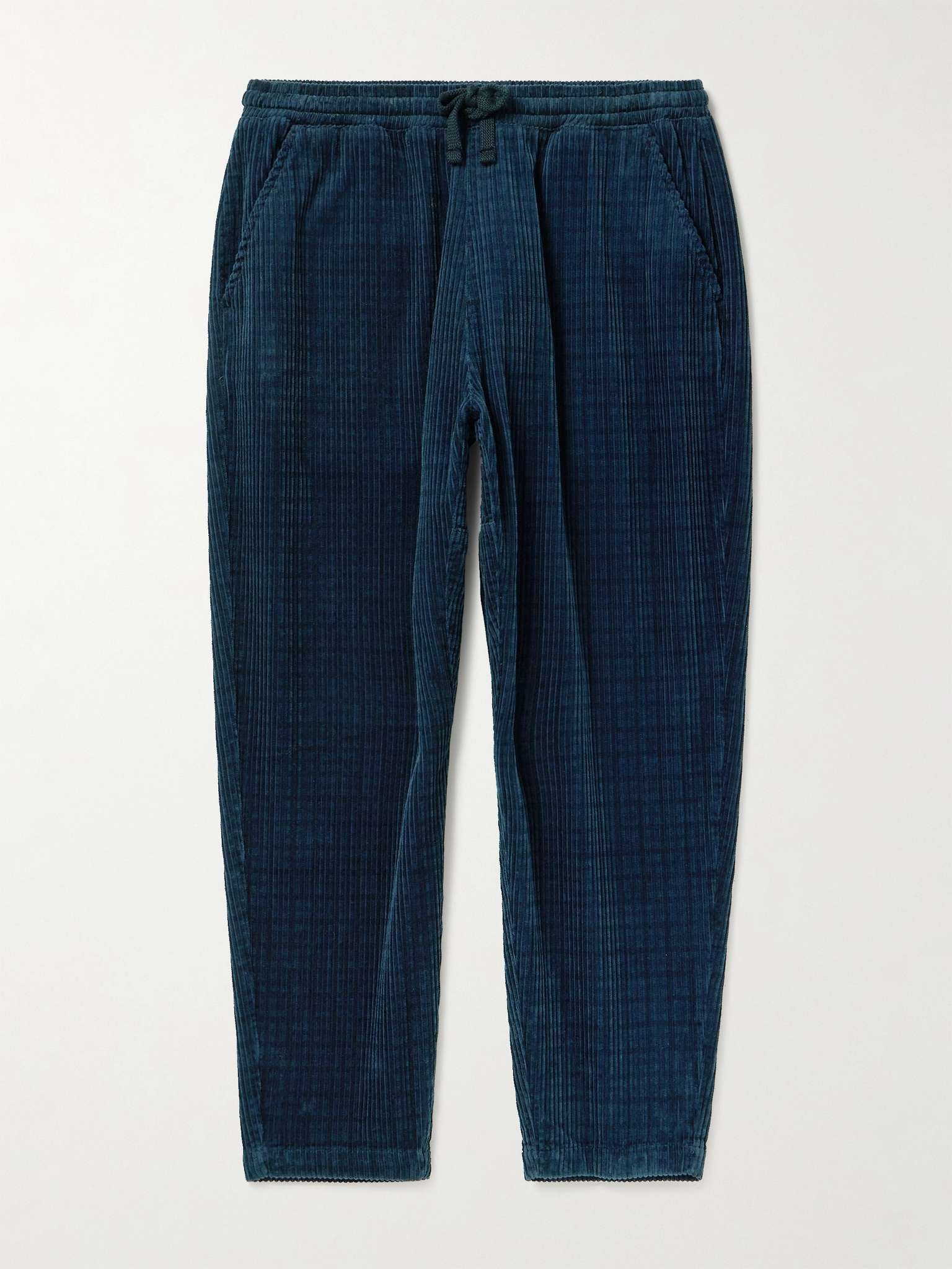 Straight-Leg Houndstooth Cotton-Corduroy Drawstring Trousers - 1