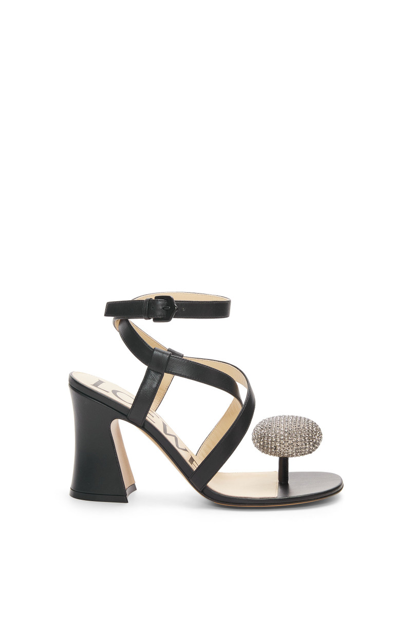 Calle Pebble sandal in lambskin and rhinestones 1