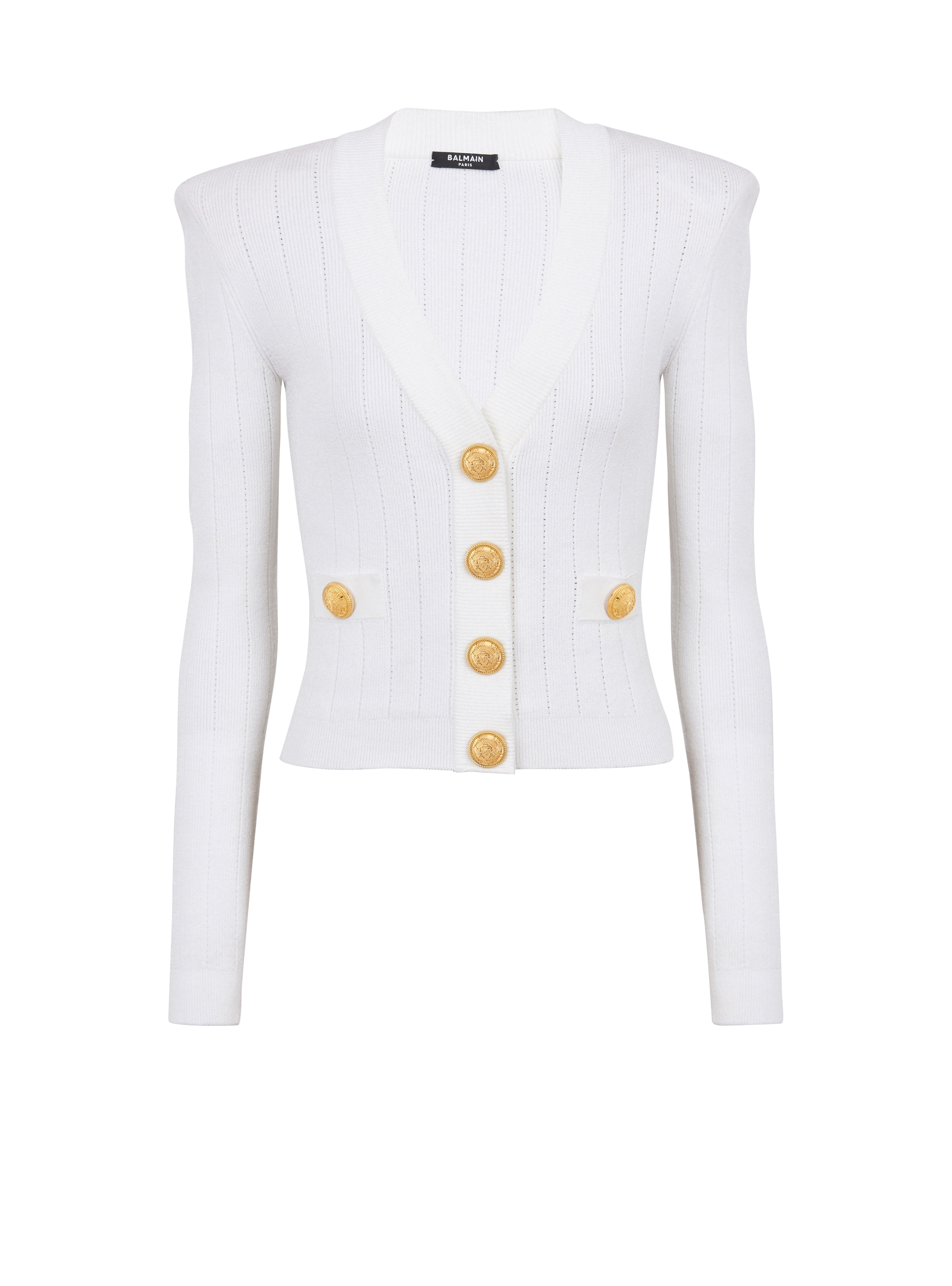 Cropped knit cardigan - 1