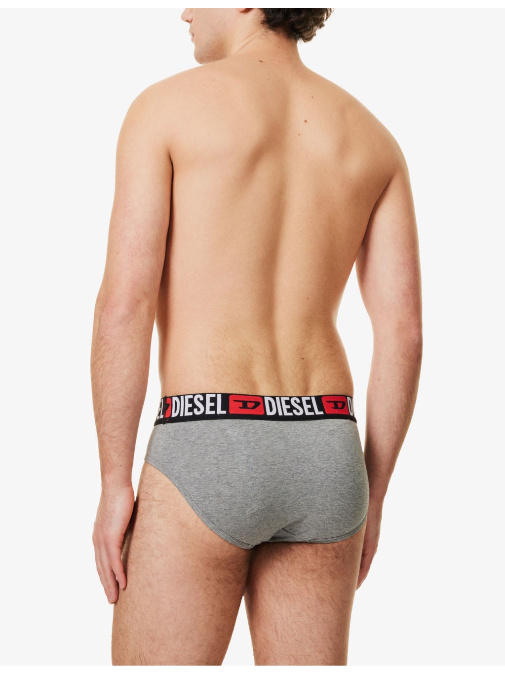 Branded-Waistband Pack of Three Stretch-Cotton Briefs - 3