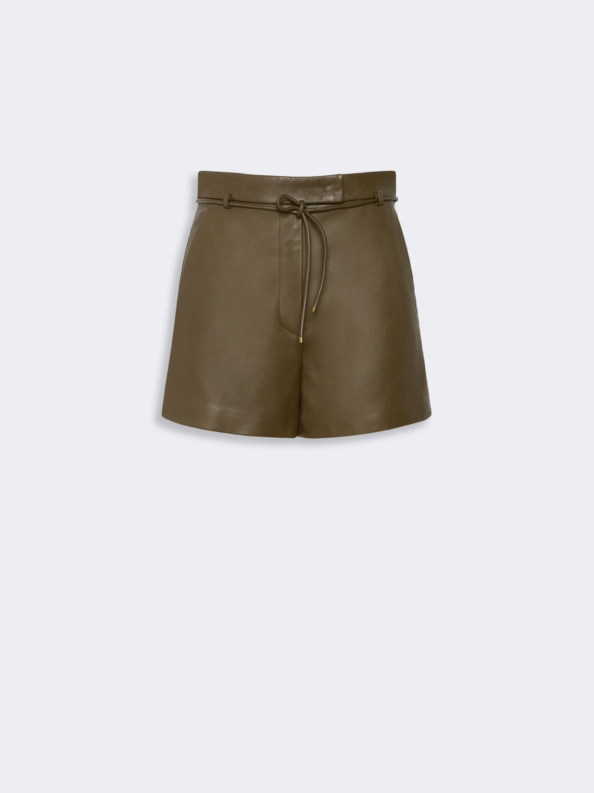 AMACA Natural Nappa leather shorts - KAKI - 1