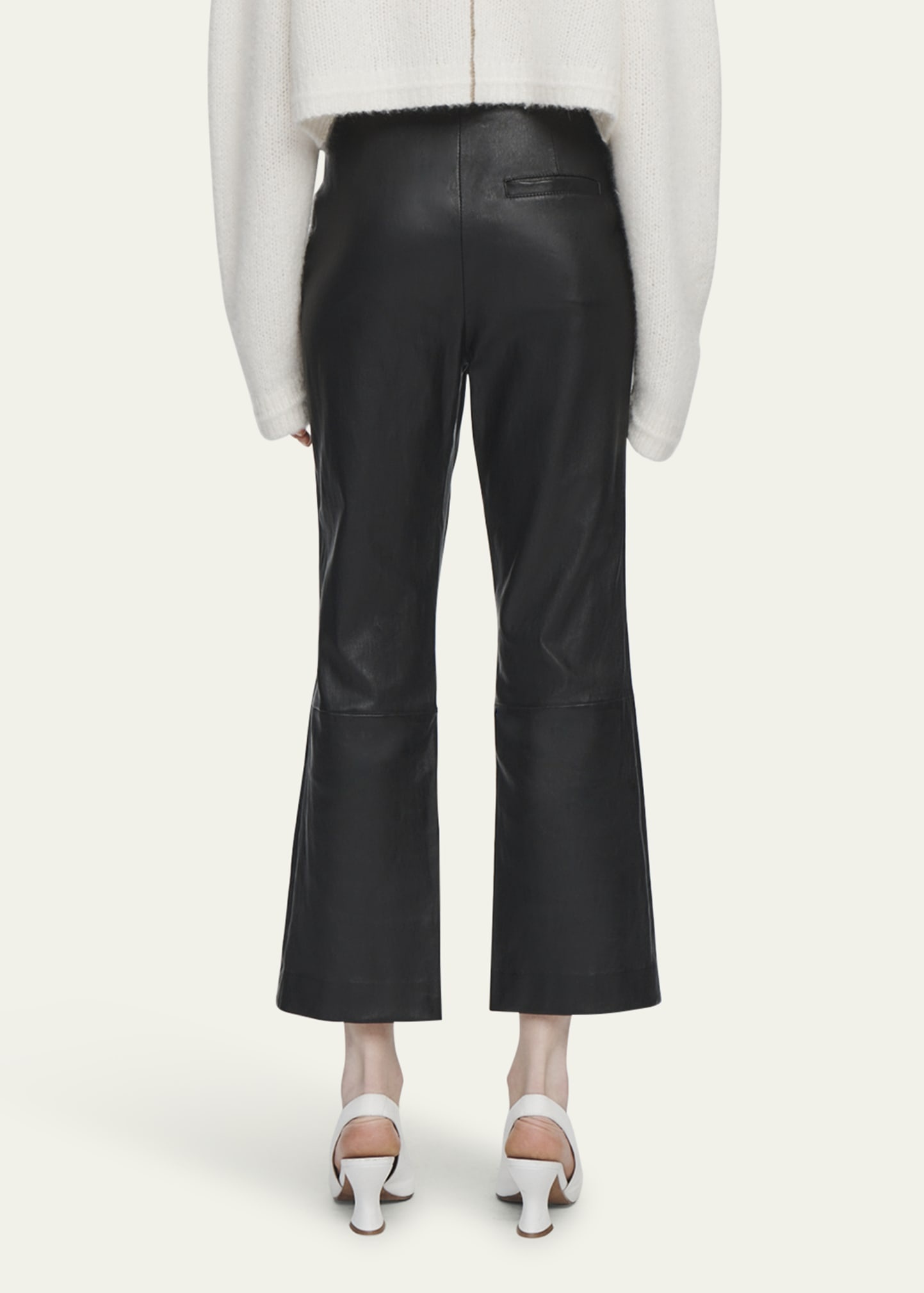 High Waist Crop Leather Pants - 3