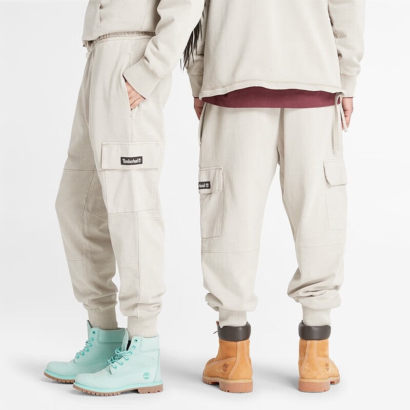 Timberland Mixed Media Garment Dye Sweatpants 'White' A6JT5-CY2 - 3