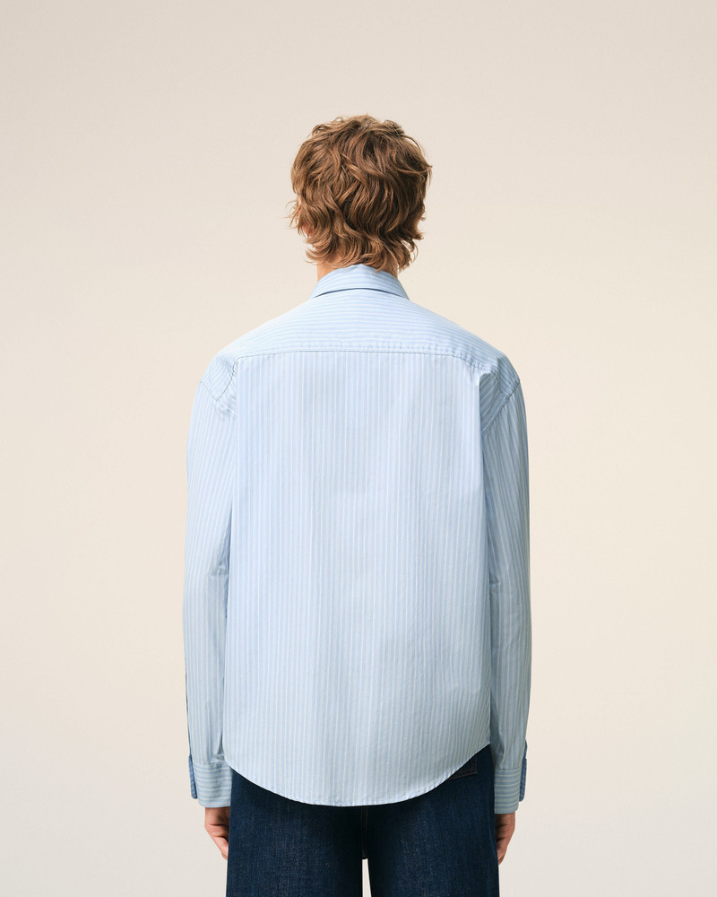 BLUE COTTON LONG SLEEVE AMI DE COEUR BOXY SHIRT 5