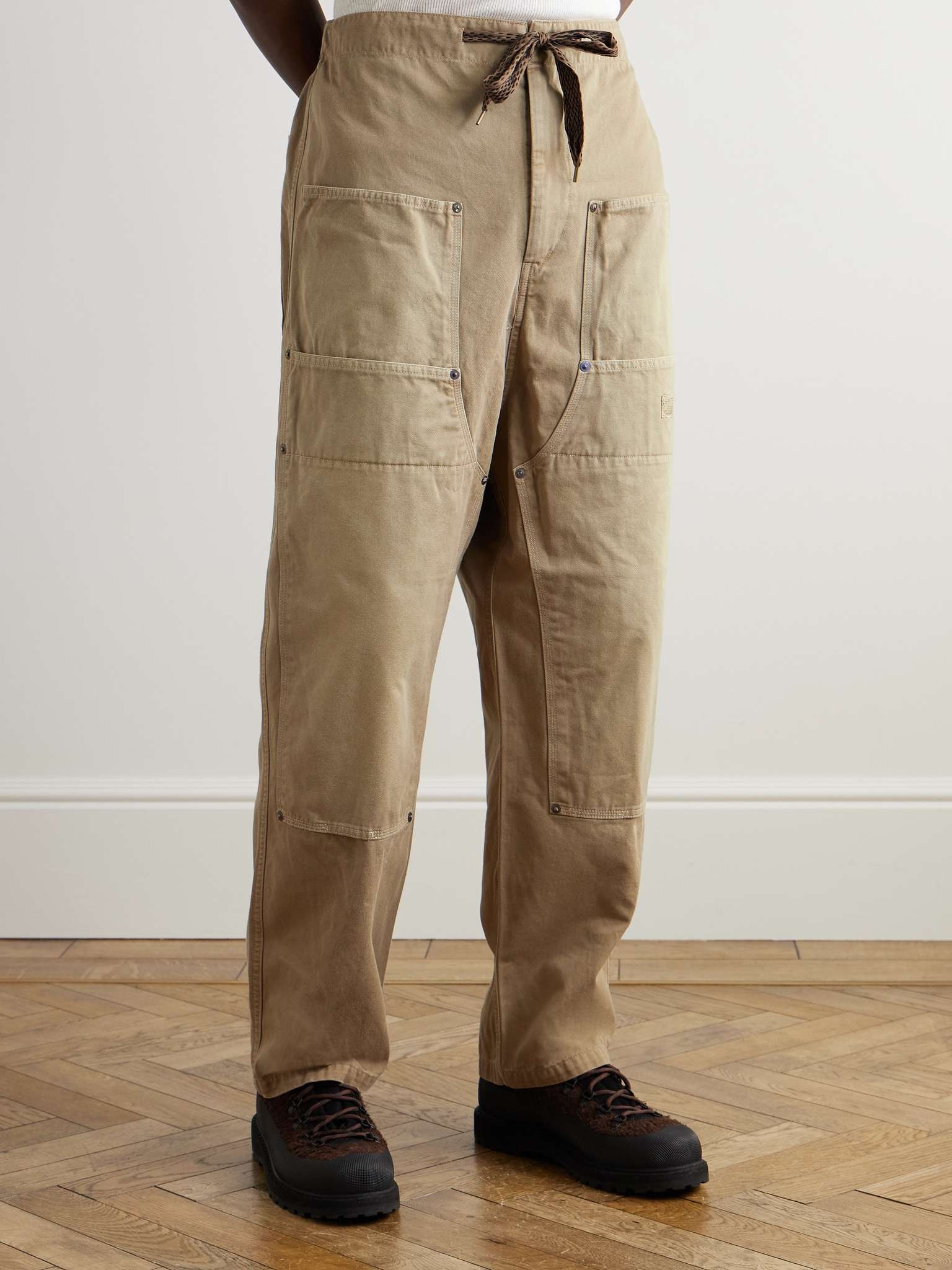 Katsuragi Wide-Leg Panelled Cotton-Twill Drawstring Trousers - 4