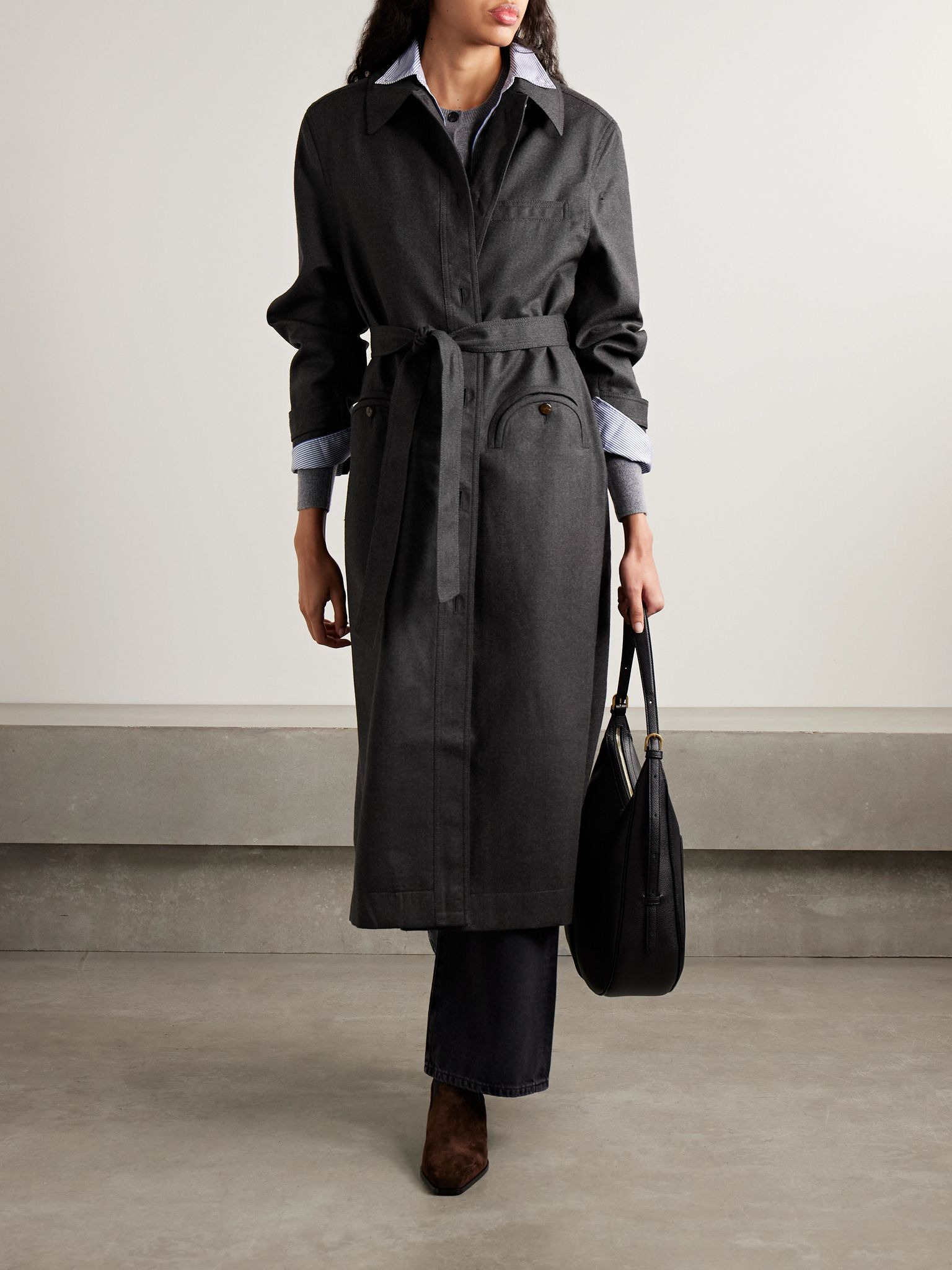 Astoria Basoto wool trench coat Dark gray - 2