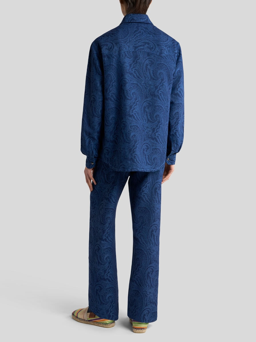 PRINTED DENIM OVERSHIRT - 5