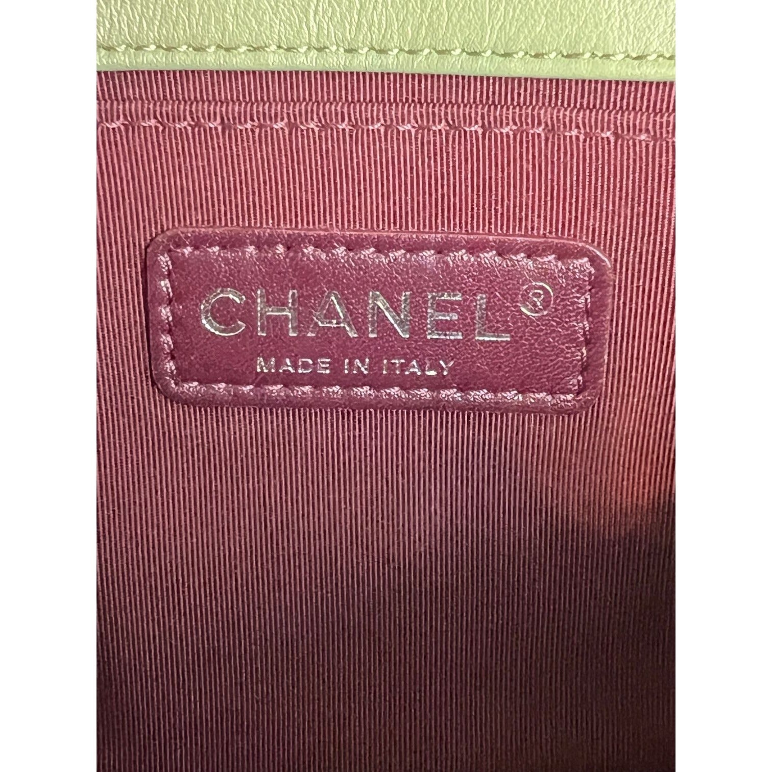 Chanel Calfskin Chevron Quilted Medium Boy Flap Light Green Bag - 4