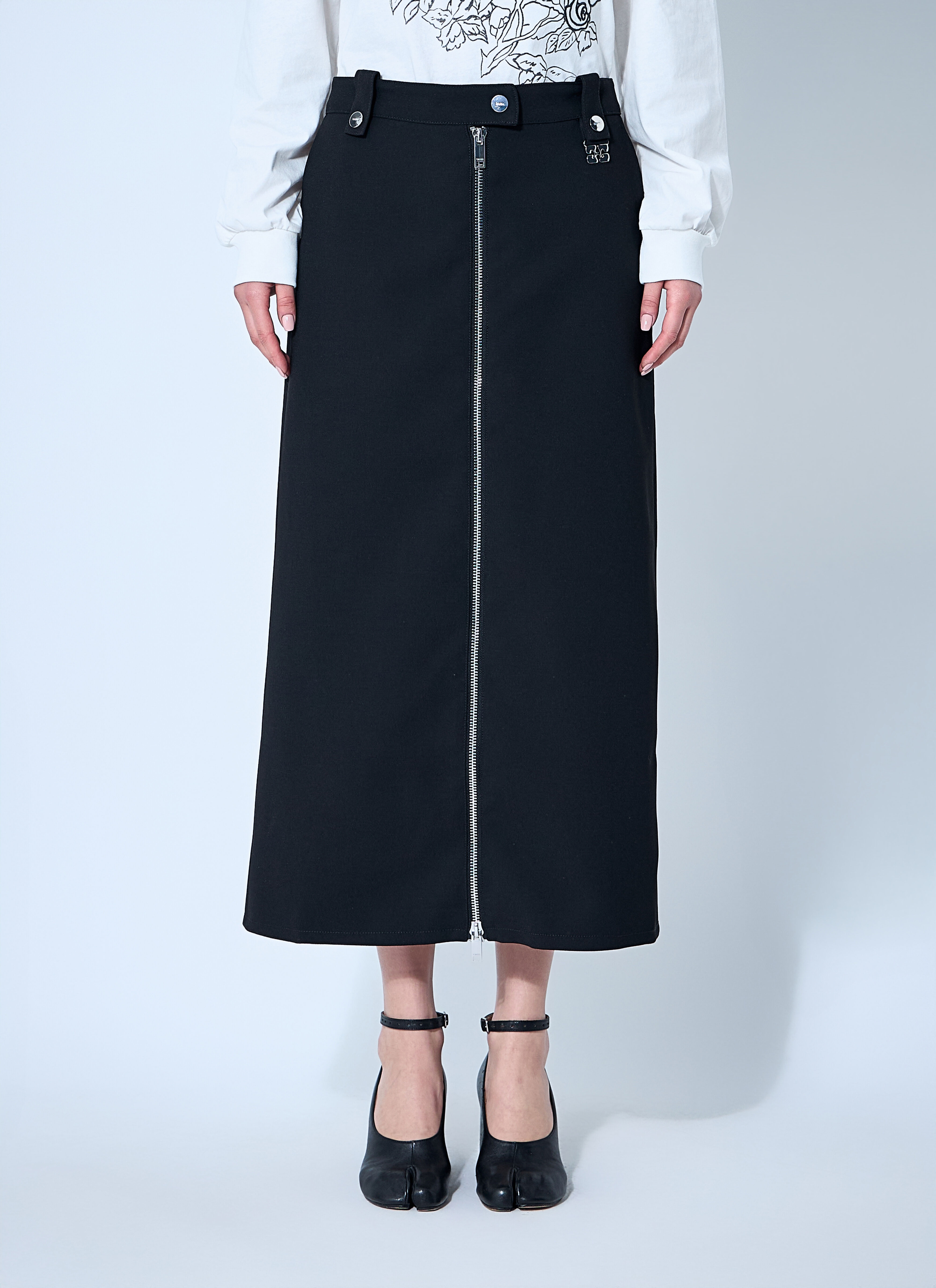 Bonded Crepe Midi Skirt - 1