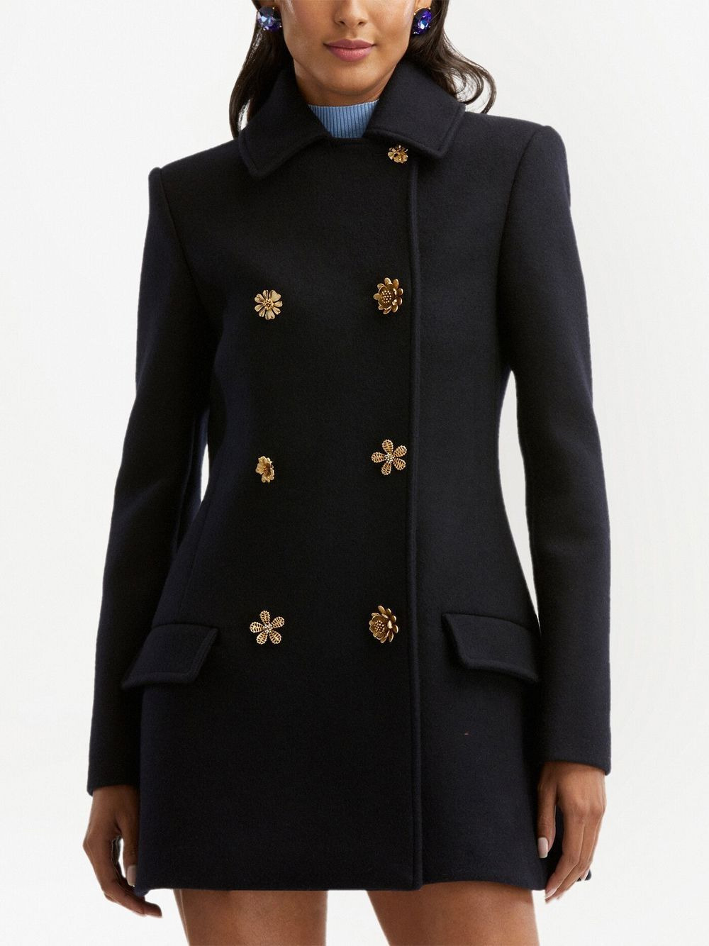 button-detail blazer dress - 4