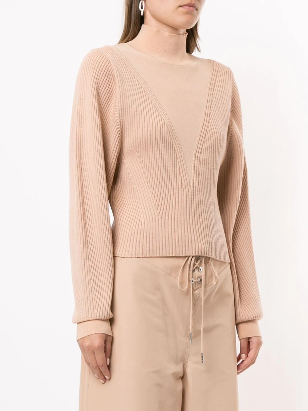 hosiery ribbed knit jumper - 3