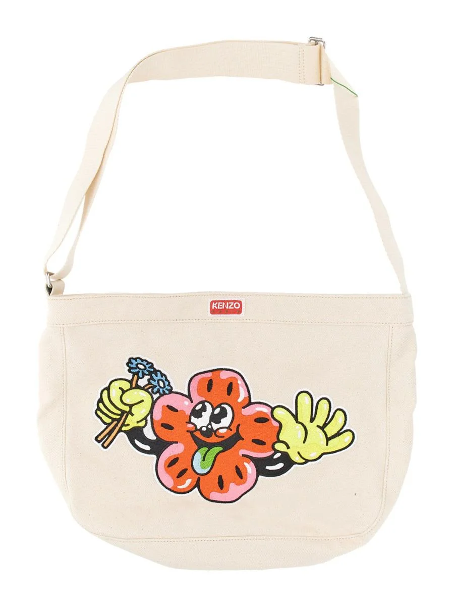 KENZO SHOULDER BAG WITH EMBROIDERY - 1