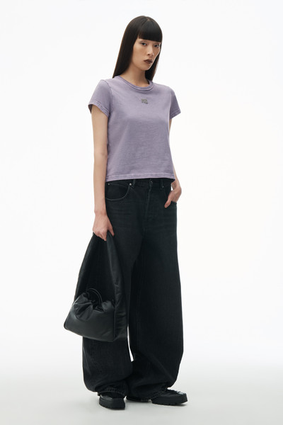 Alexander Wang Logo Shrunken Tee in Cotton Jersey outlook