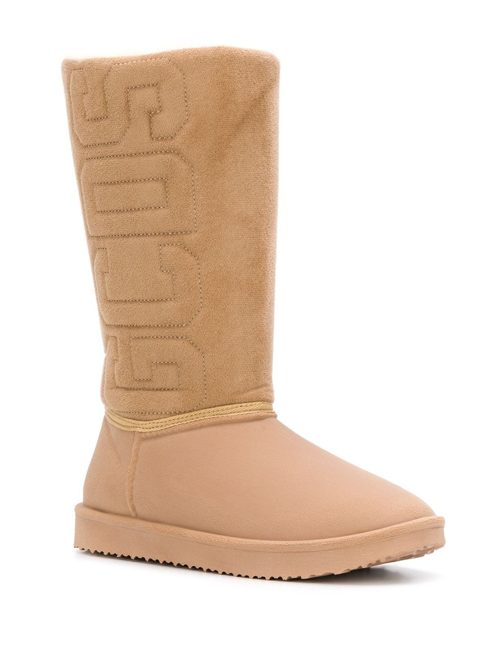 logo shearling boots - 2