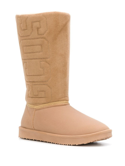 GCDS logo shearling boots outlook