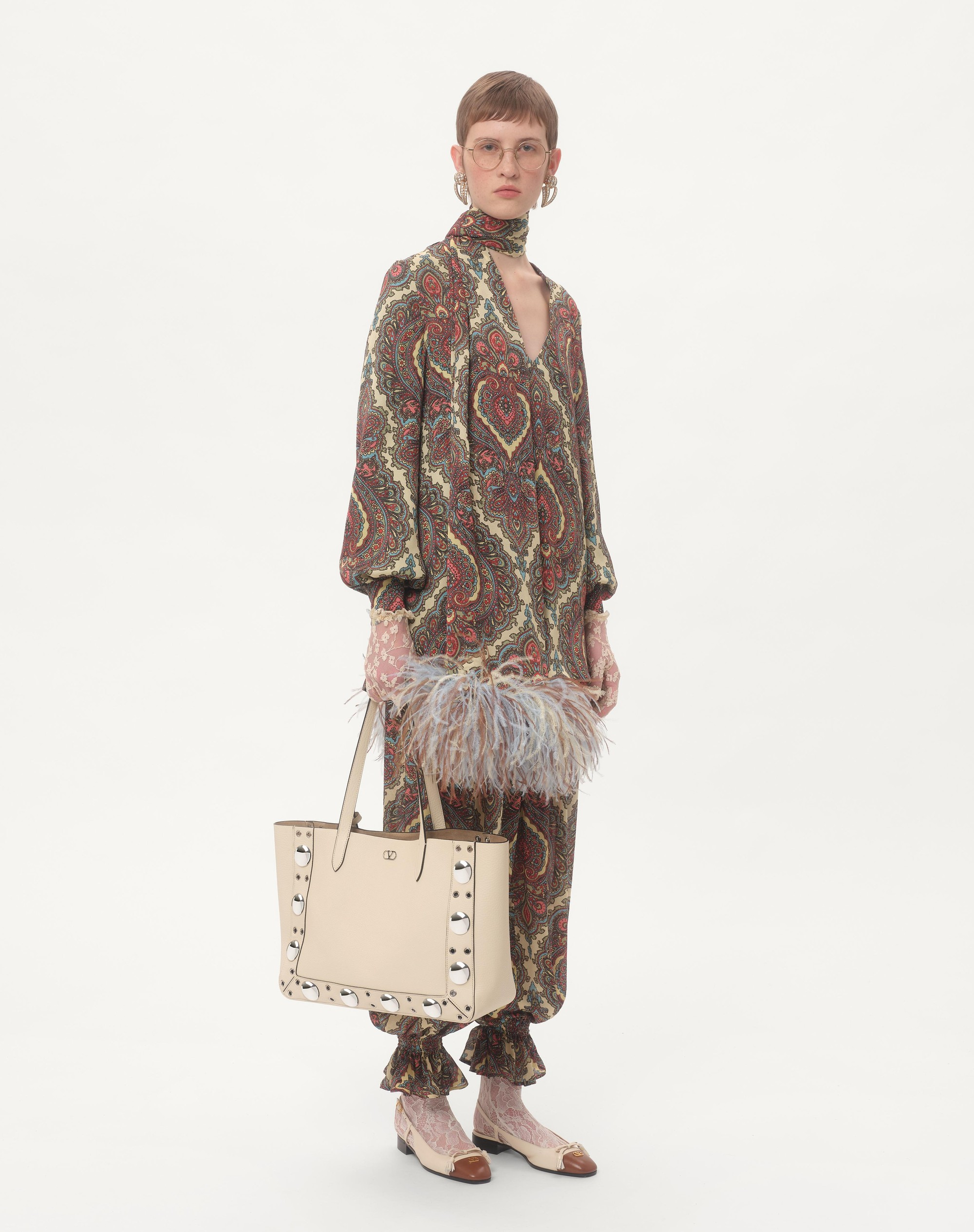 VALENTINO GARAVANI NELLCÔTE MEDIUM SHOPPING BAG IN GRAINY CALFSKIN - 2