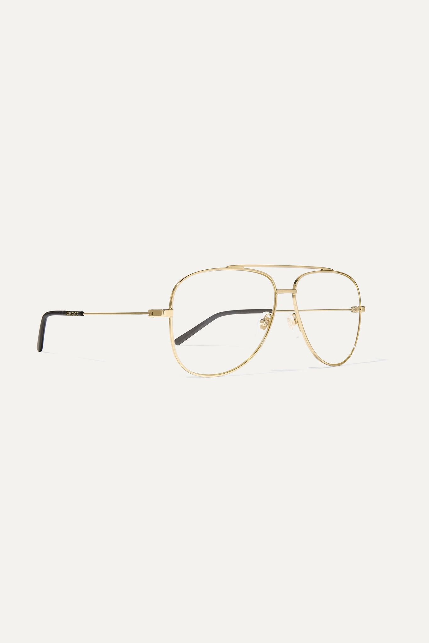 Aviator-style gold-tone and acetate optical glasses - 3