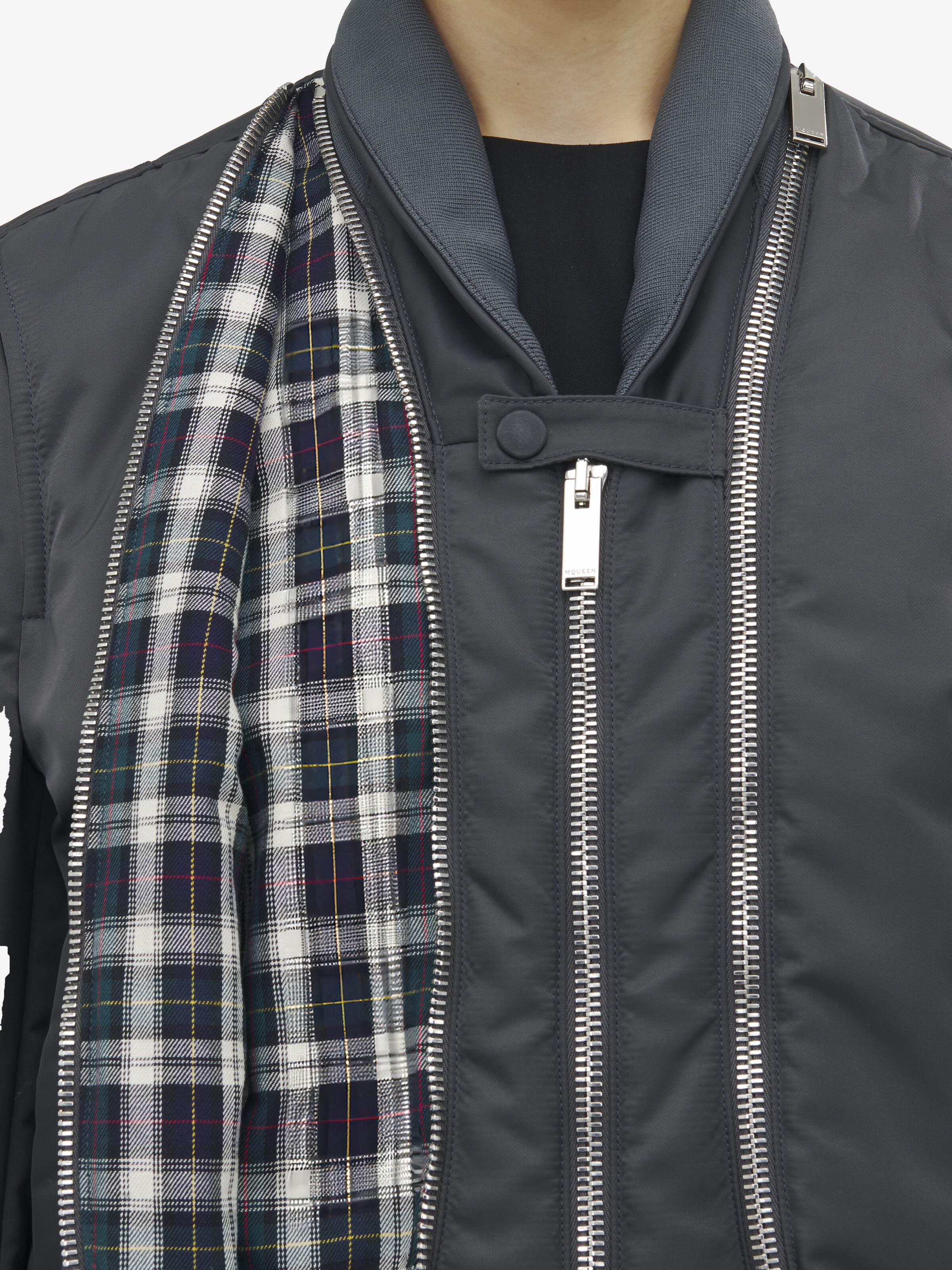 Zip Detail Bomber Jacket - 6