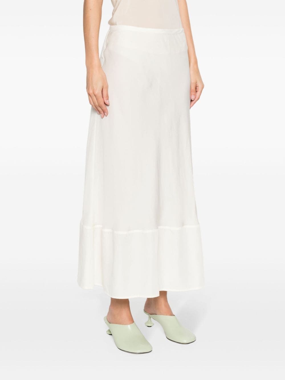 semi-sheer A-line midi skirt - 3