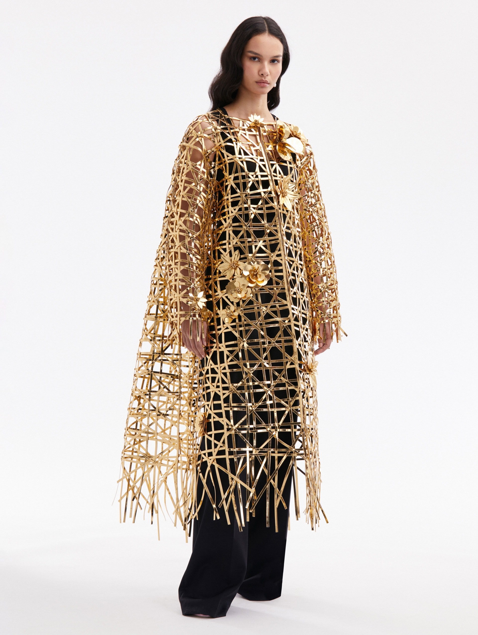 LATTICE EMBROIDERED COAT - 3
