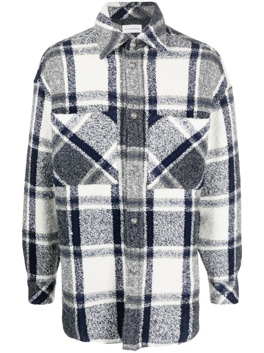 two-tone plaid quilted shirt - 1
