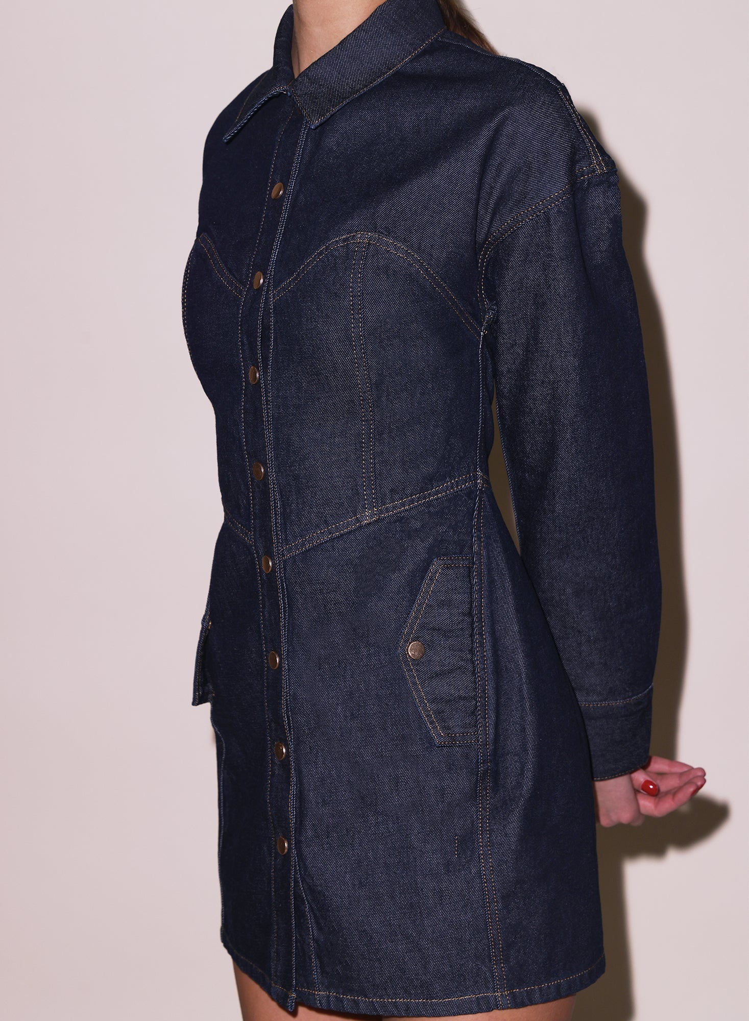 Denim Shirt Dress - 4