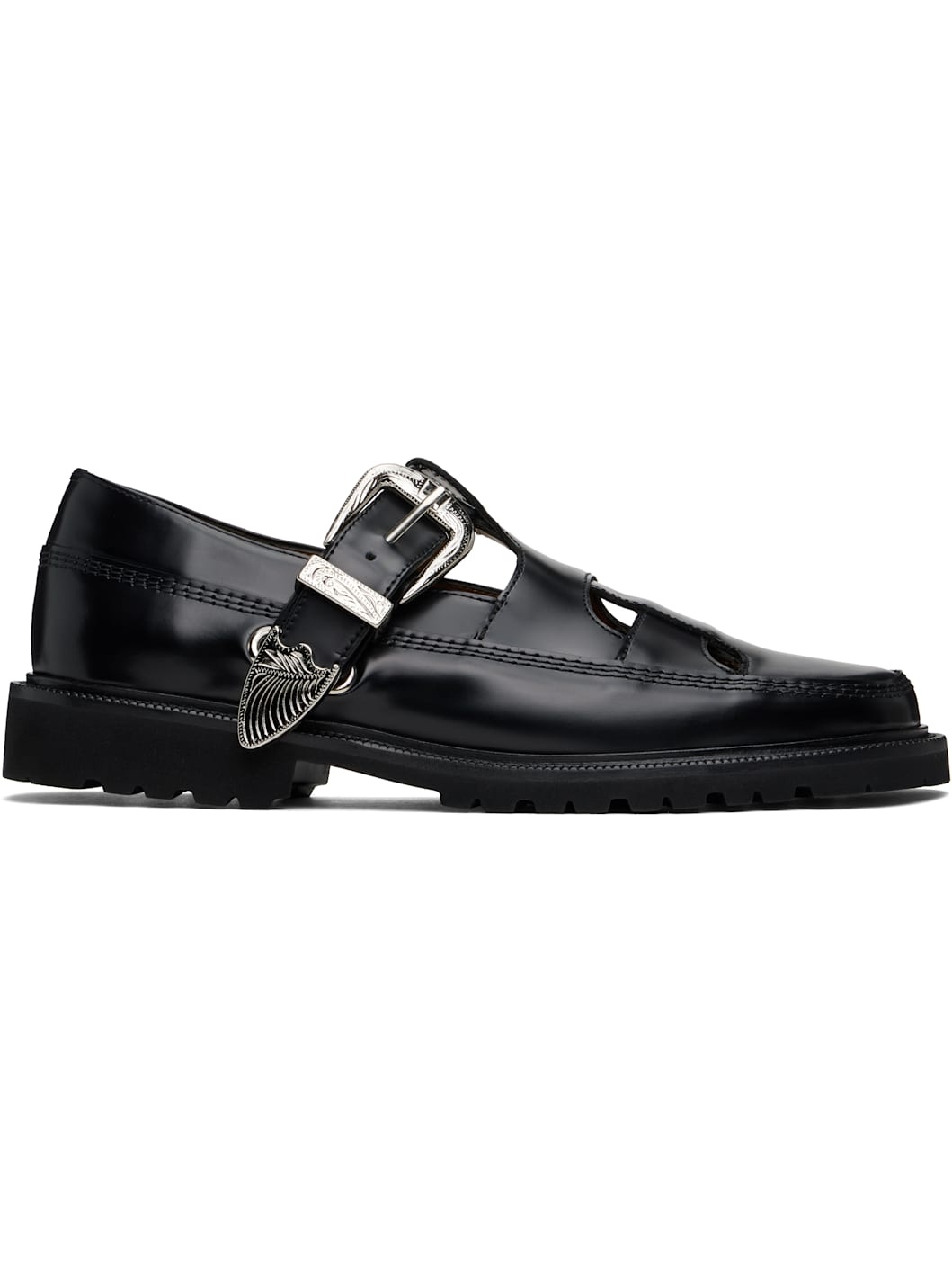 TOGA VIRILIS Black Polido Loafers | ssense | REVERSIBLE