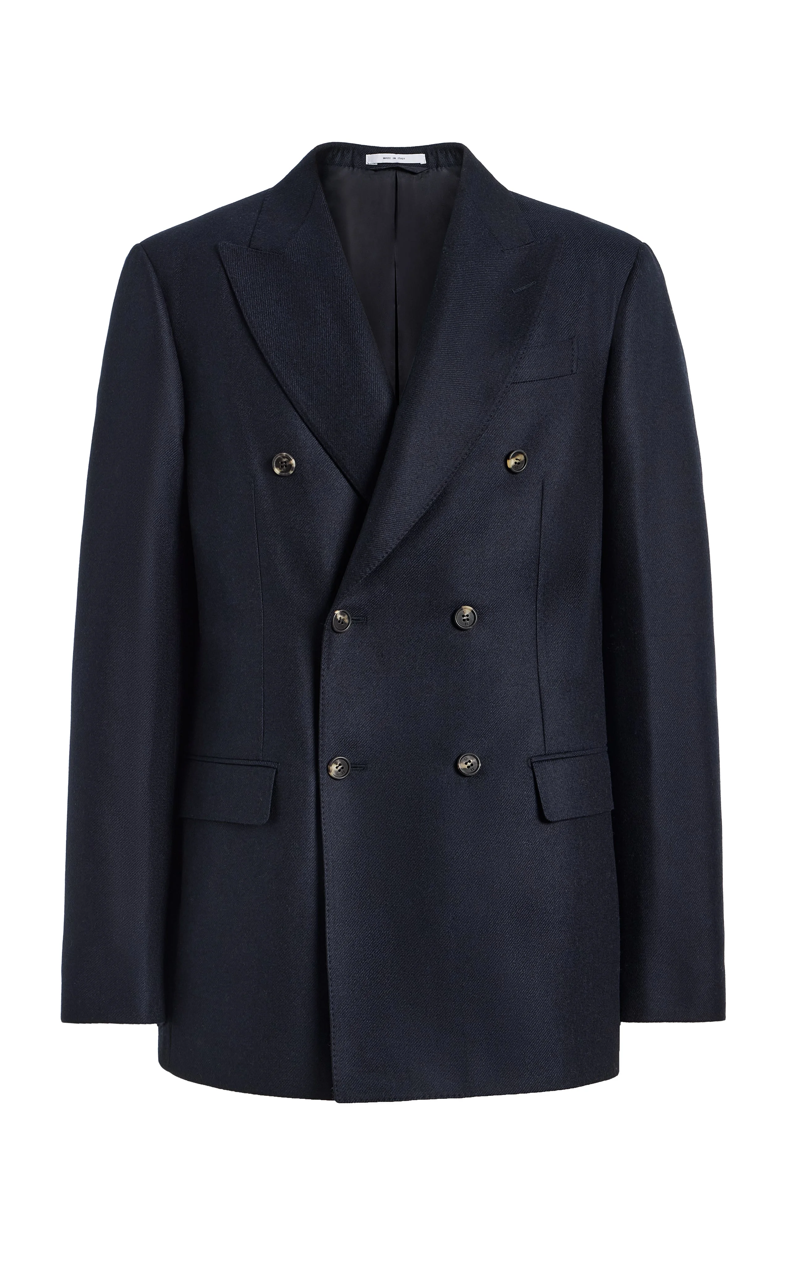 Angelo Jacket in Dark Navy Wool Cashmere Flannel - 1