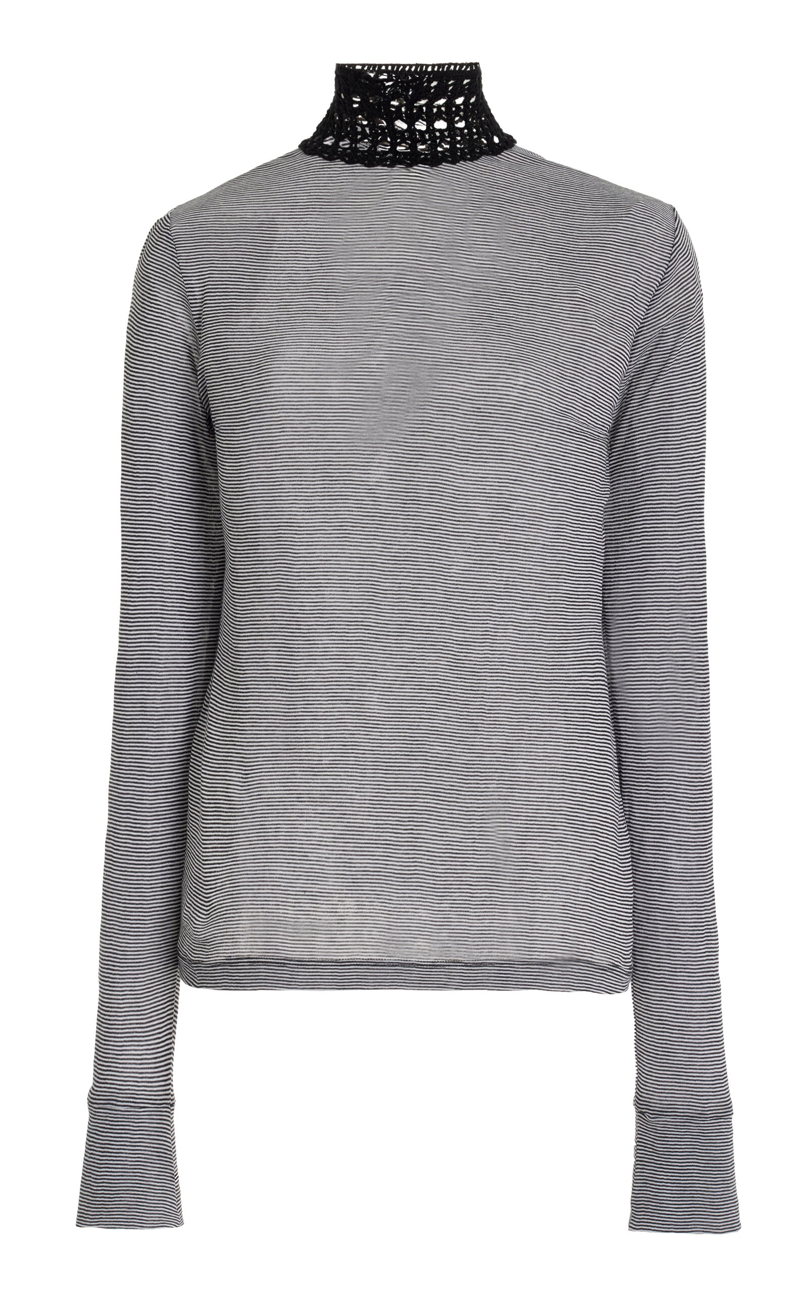 Sanda Crochet-Trimmed Knit Cotton Top neutral - 1
