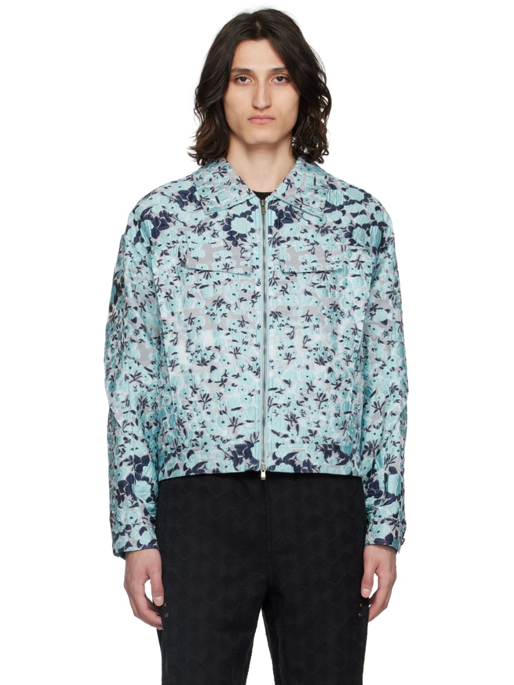 Blue Fabrian Flower Jacket - 1