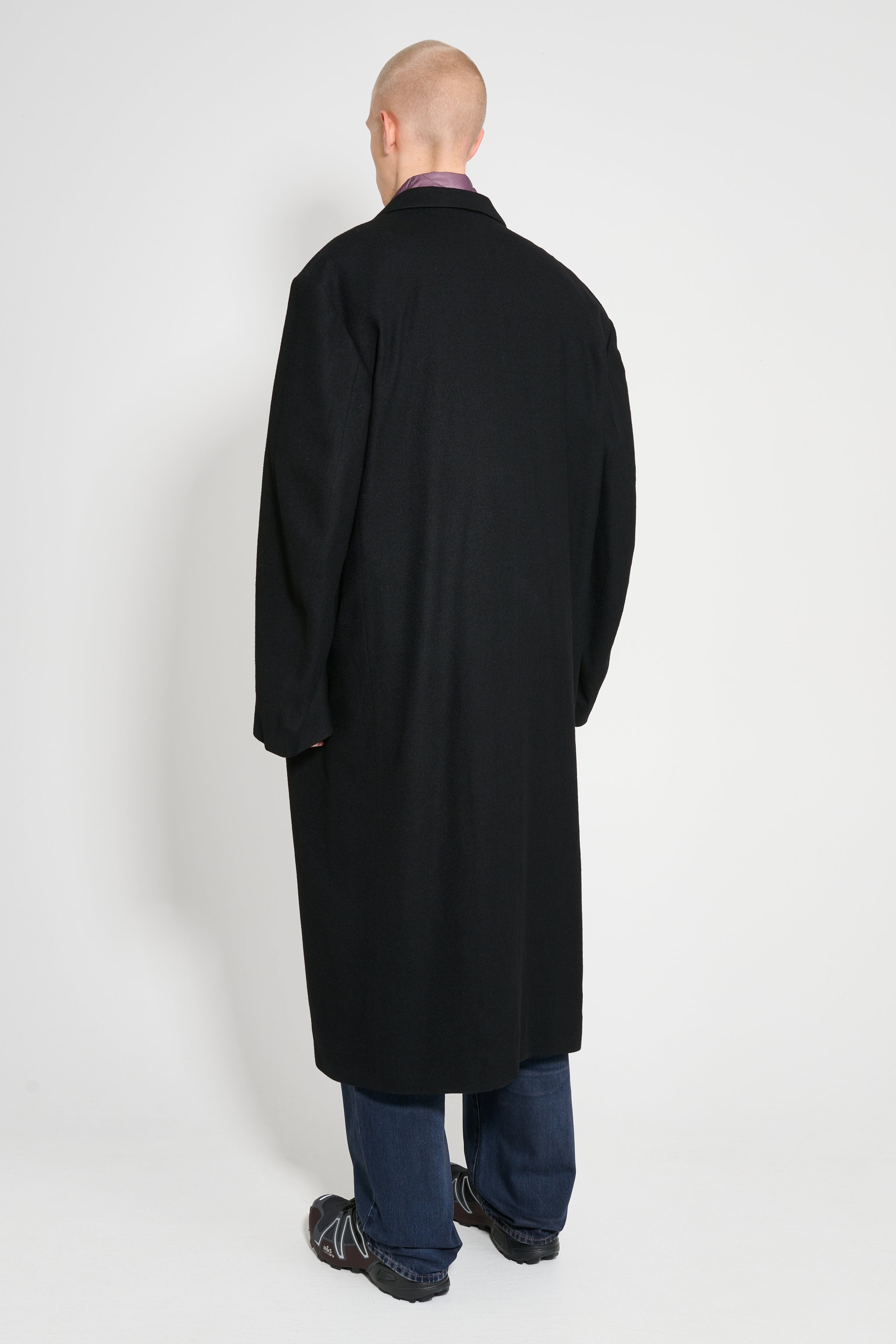 LEMAIRE MAXI DB COAT BLACK - 4