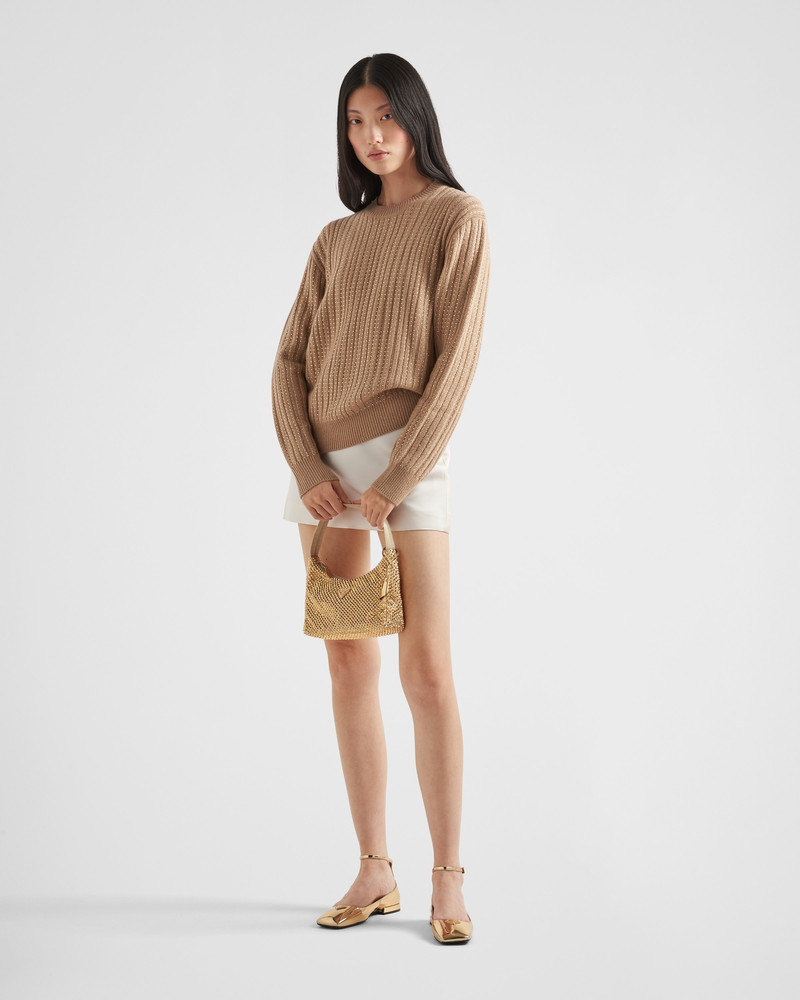 Prada Wool and cashmere crew-neck sweater with rhinestones outlook