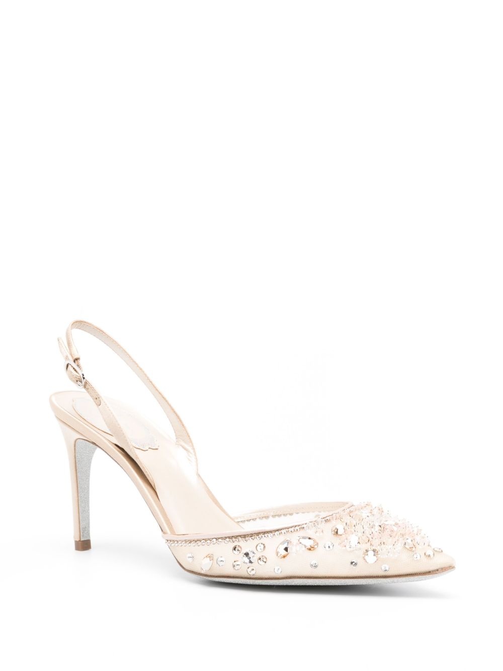 90mm bead-embellished slingback pumps - 2