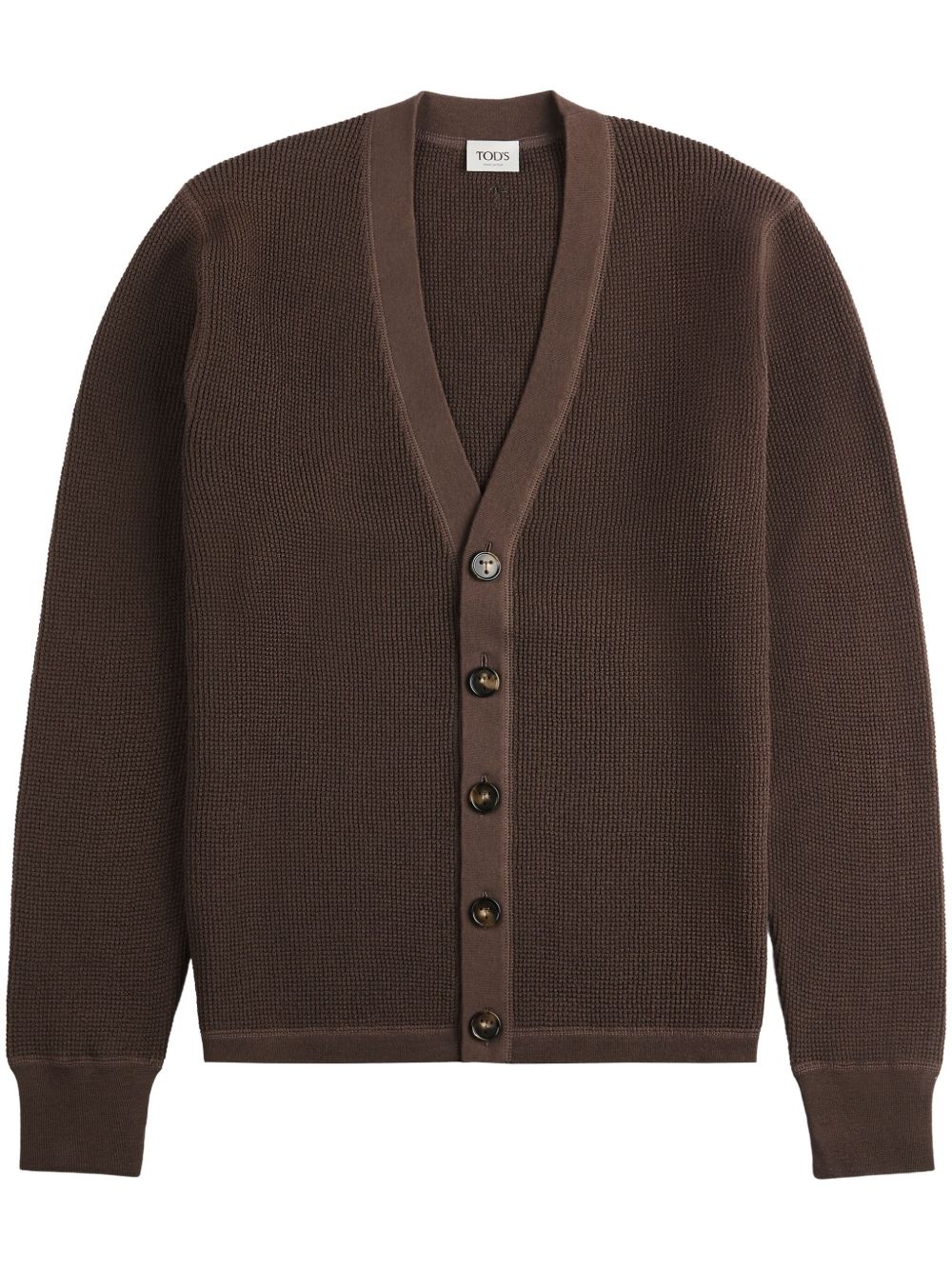 waffle-knit cotton cardigan - 1