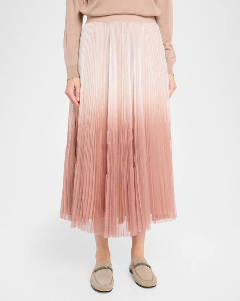 Pleated Ombre Midi Skirt 4