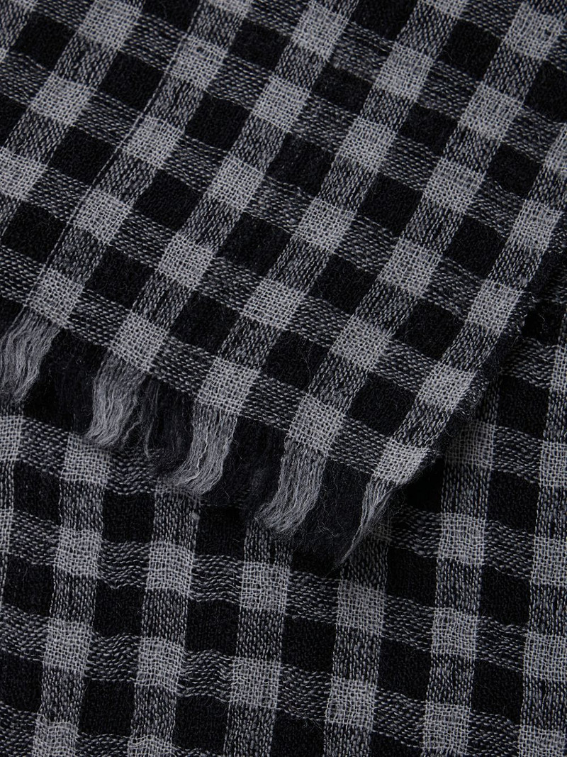 Y's check fringed scarf outlook