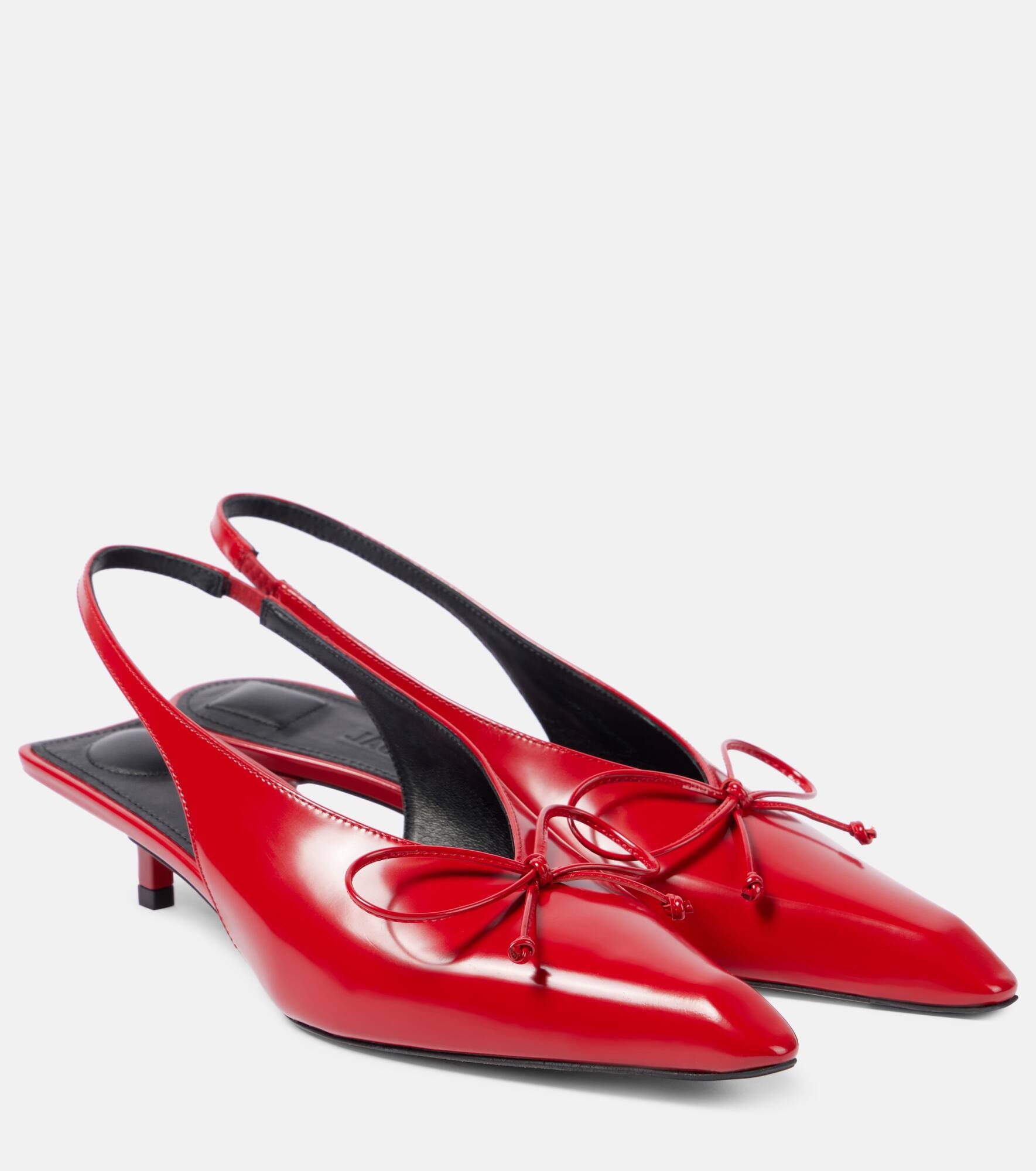 Low Cubisto leather slingback pumps - 1